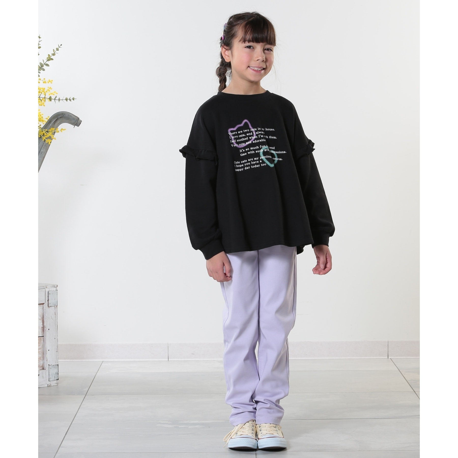 シューラルー キッズ SHOO・LA・RUE/Kids プチフリルアソートプリントスウェット