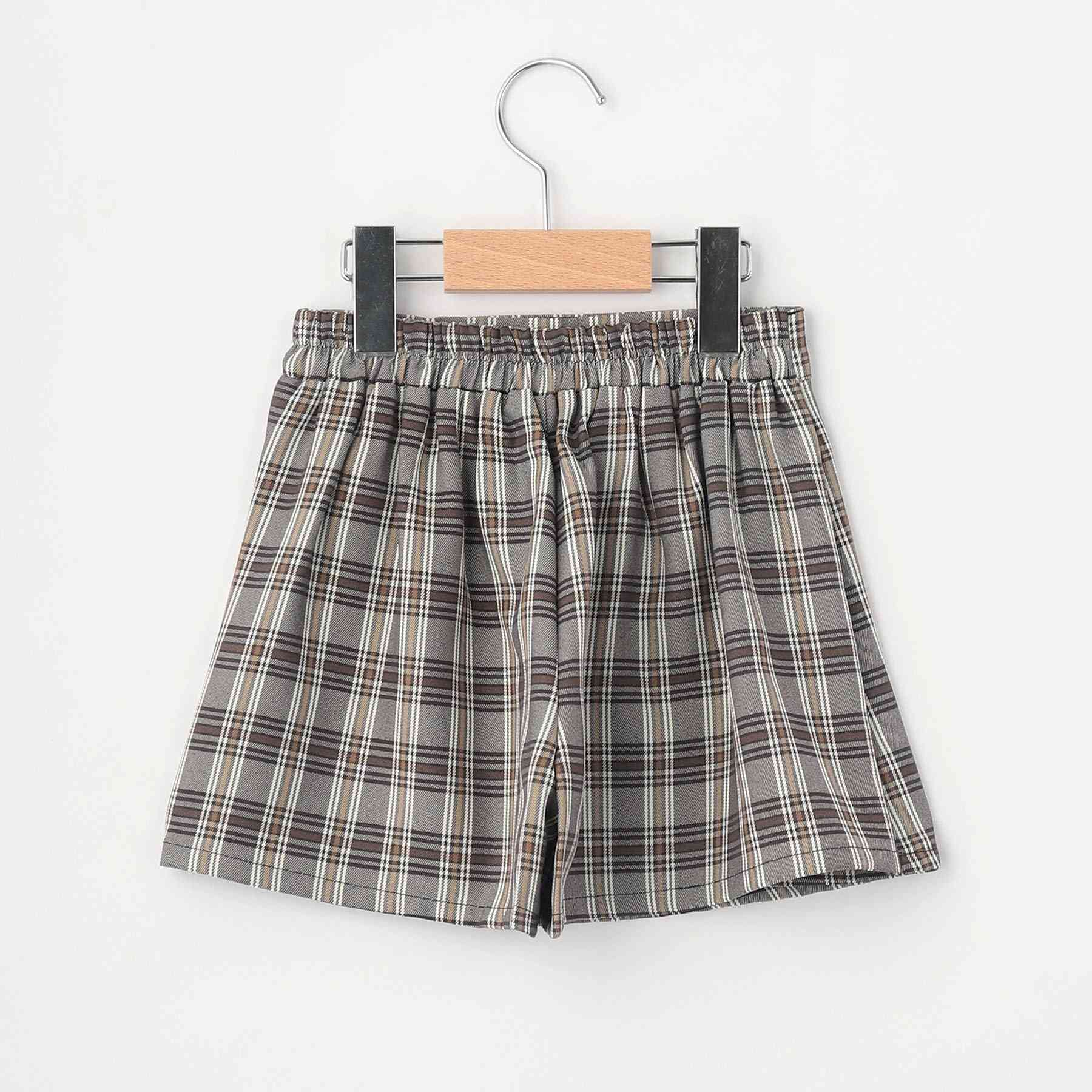 SHOO・LA・RUE Kids Check skirt and pants with bear charm