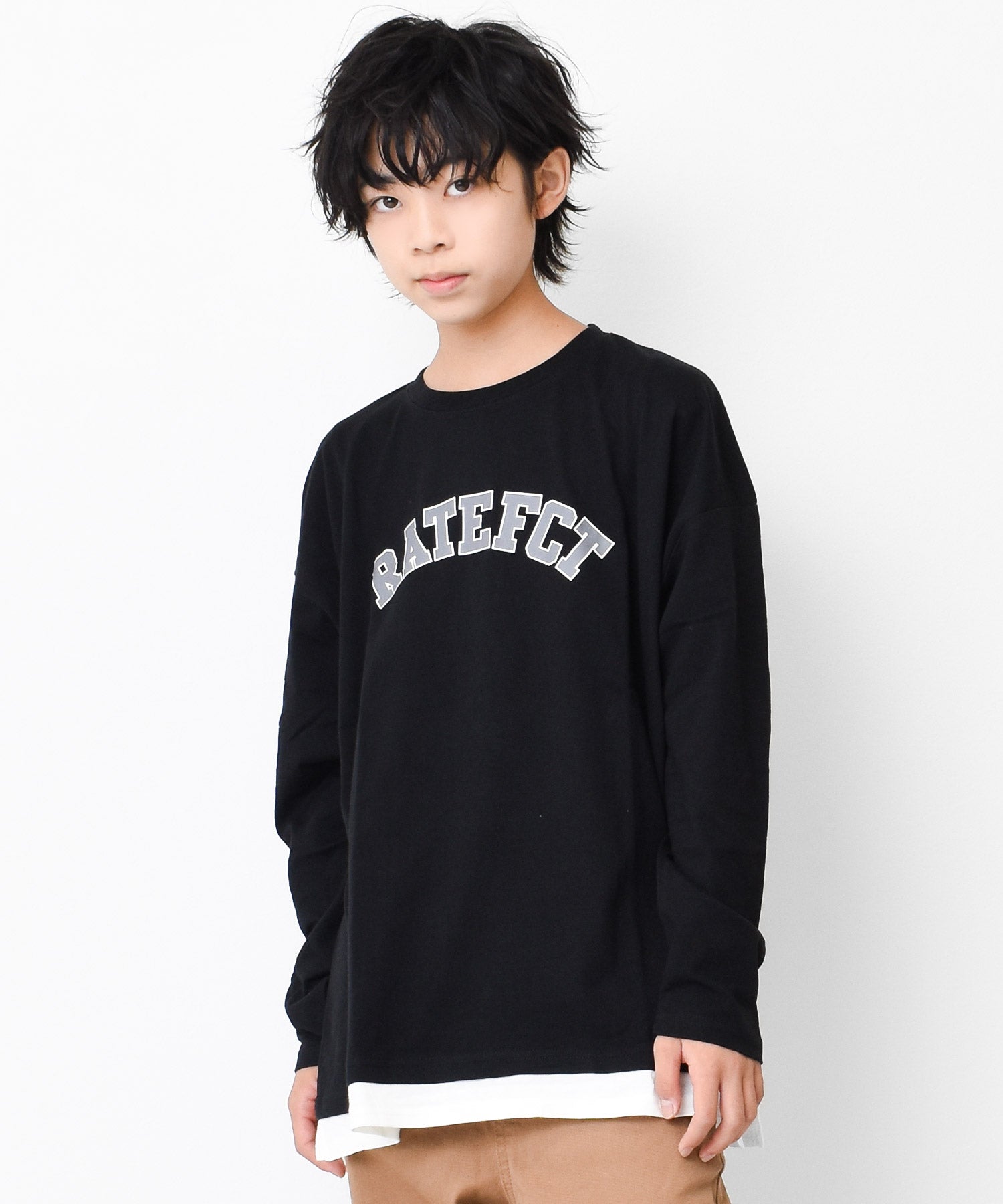 RAT EFFECT Arch Logo Print Long T-Shirt