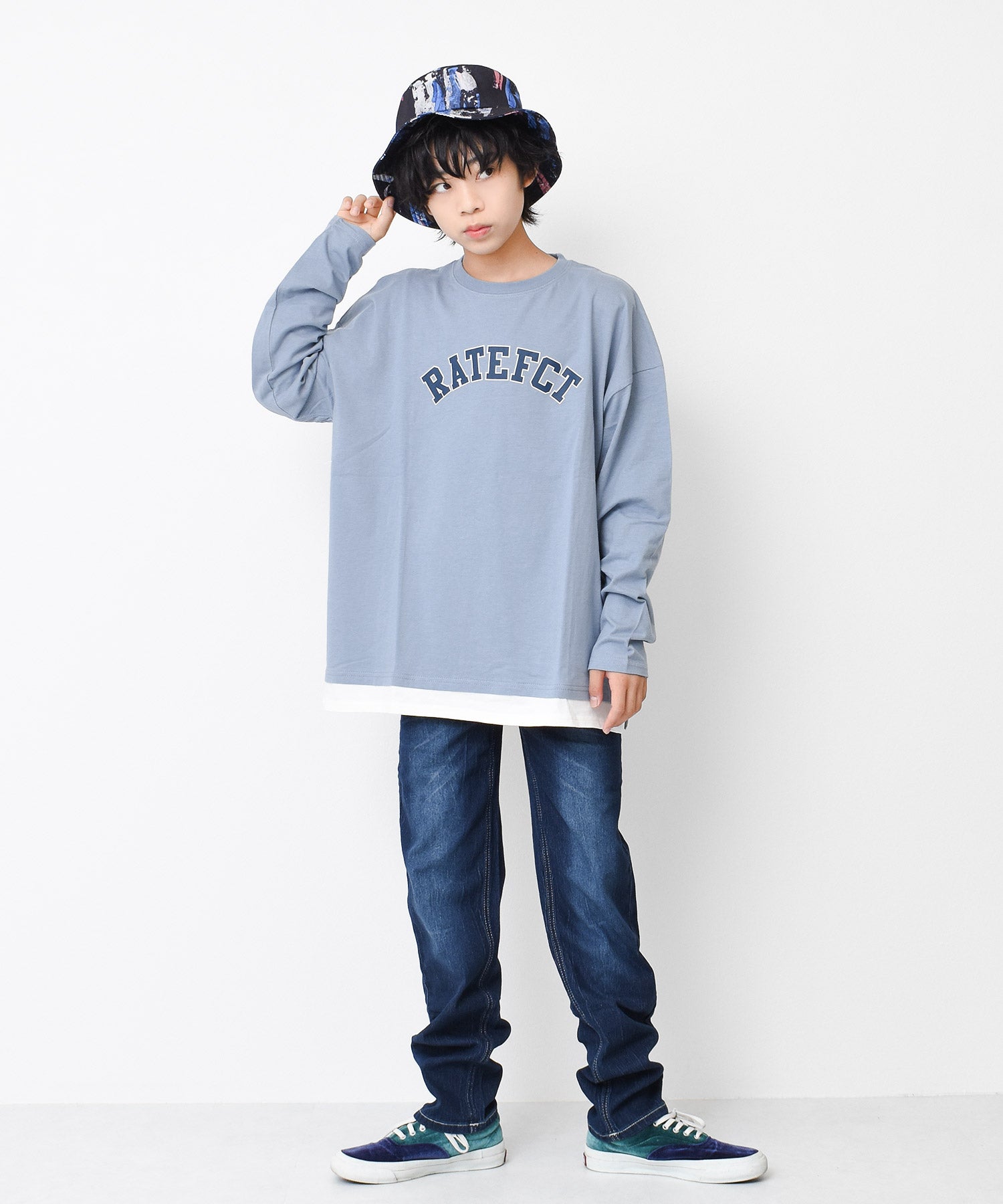 ラット エフェクト RAT EFFECT アーチロゴプリントロングTシャツ