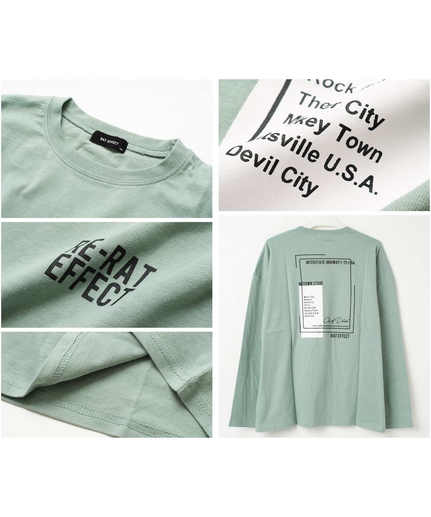 ラット エフェクト RAT EFFECT ネオンプリントロングTシャツ