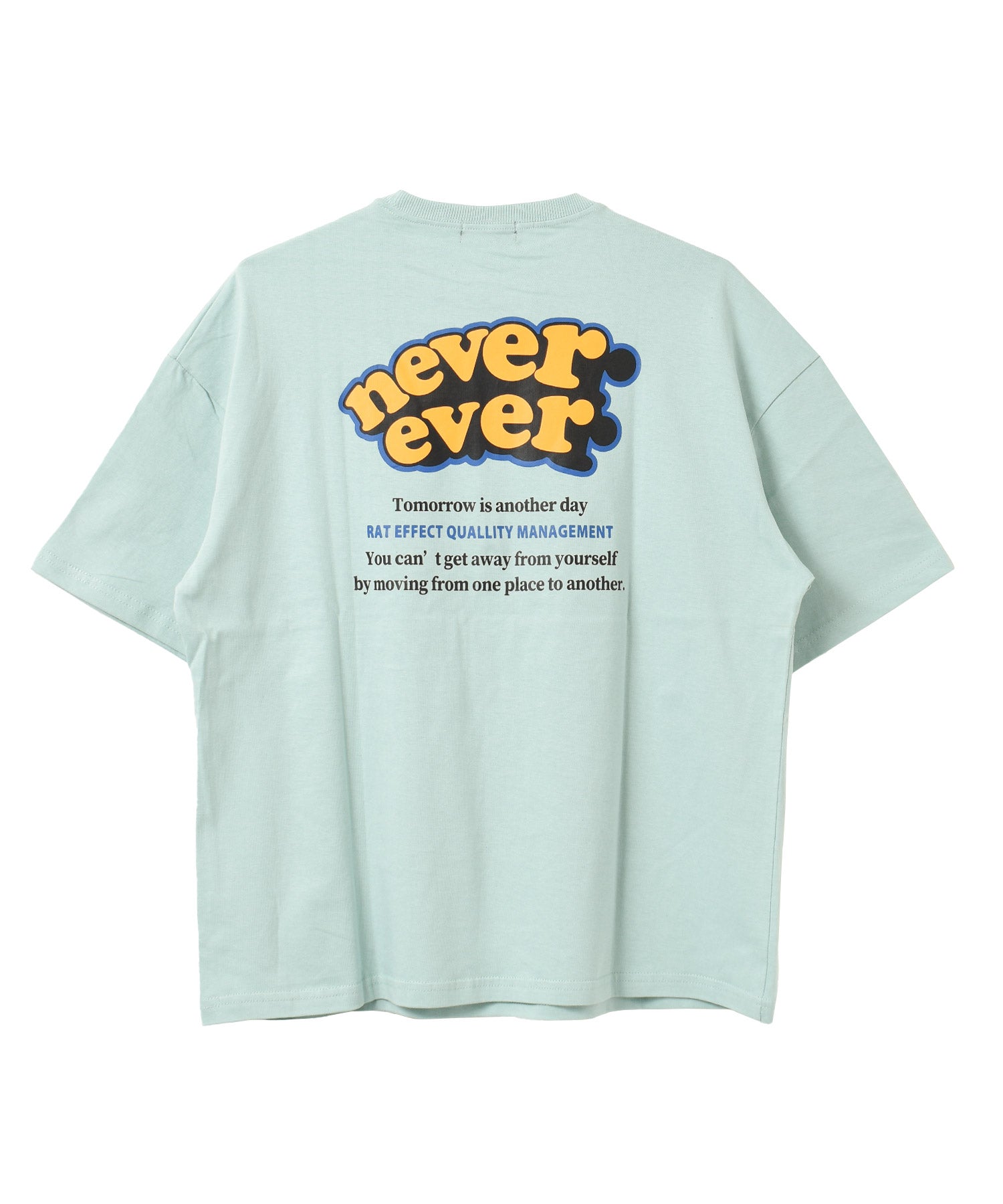 RAT EFFECT neverever back logo print T-shirt