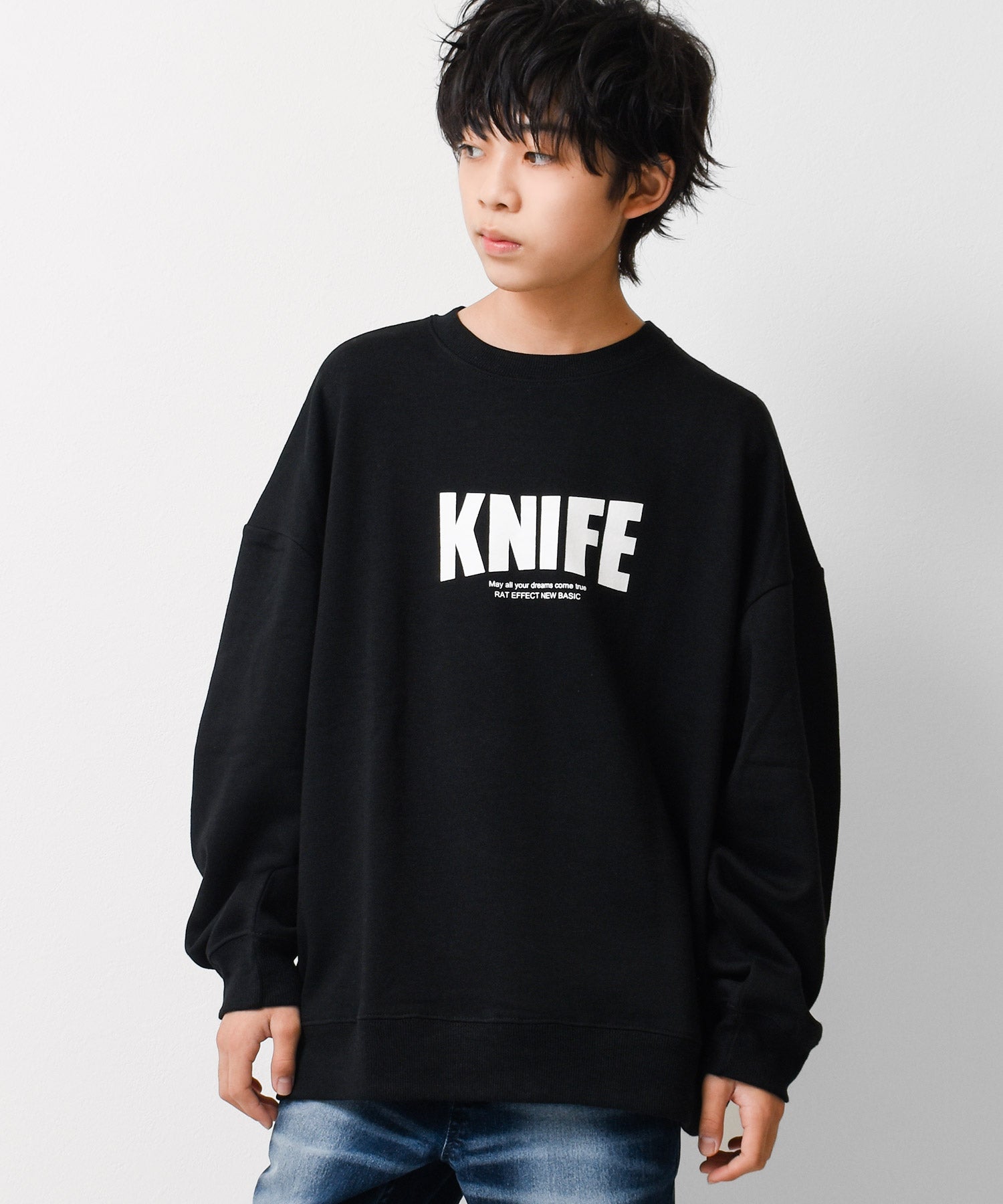 ラット エフェクト RAT EFFECT 裏起毛フロントロゴプリントトレーナー