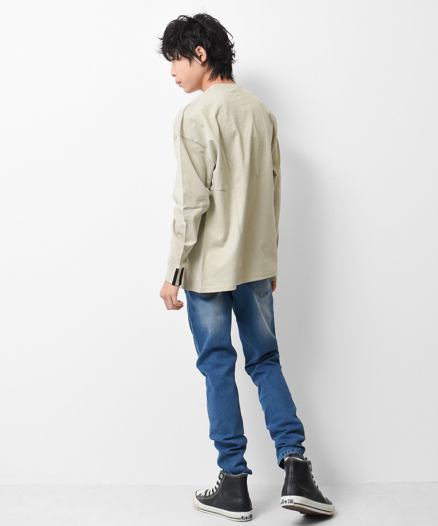 ラット エフェクト RAT EFFECT RENBプリントライン袖リブロングTシャツ