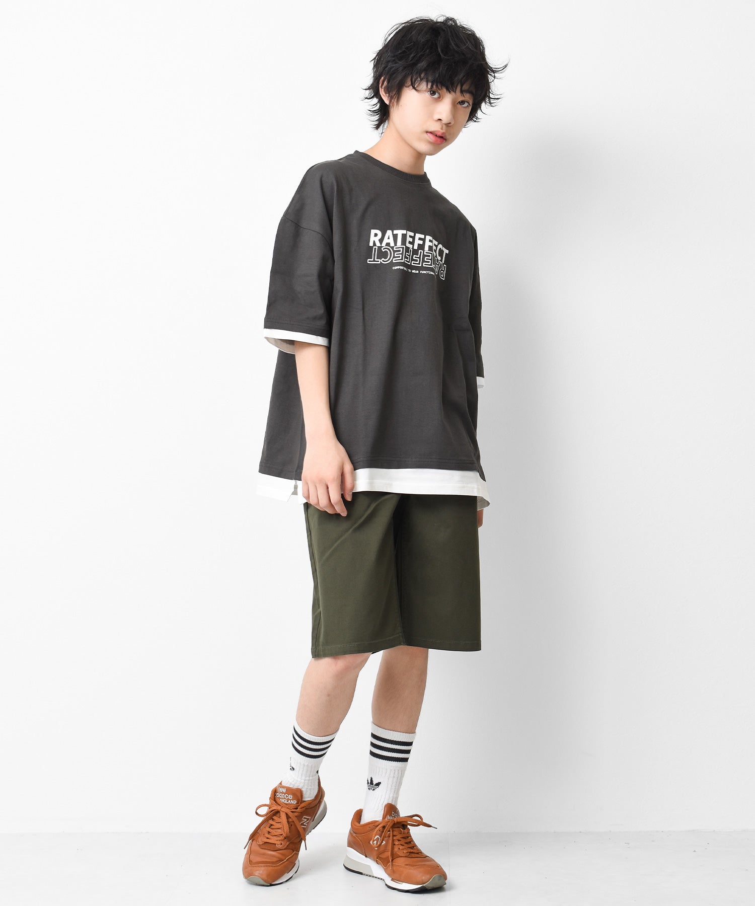 ラット エフェクト RAT EFFECT レイヤード風プリントTシャツ