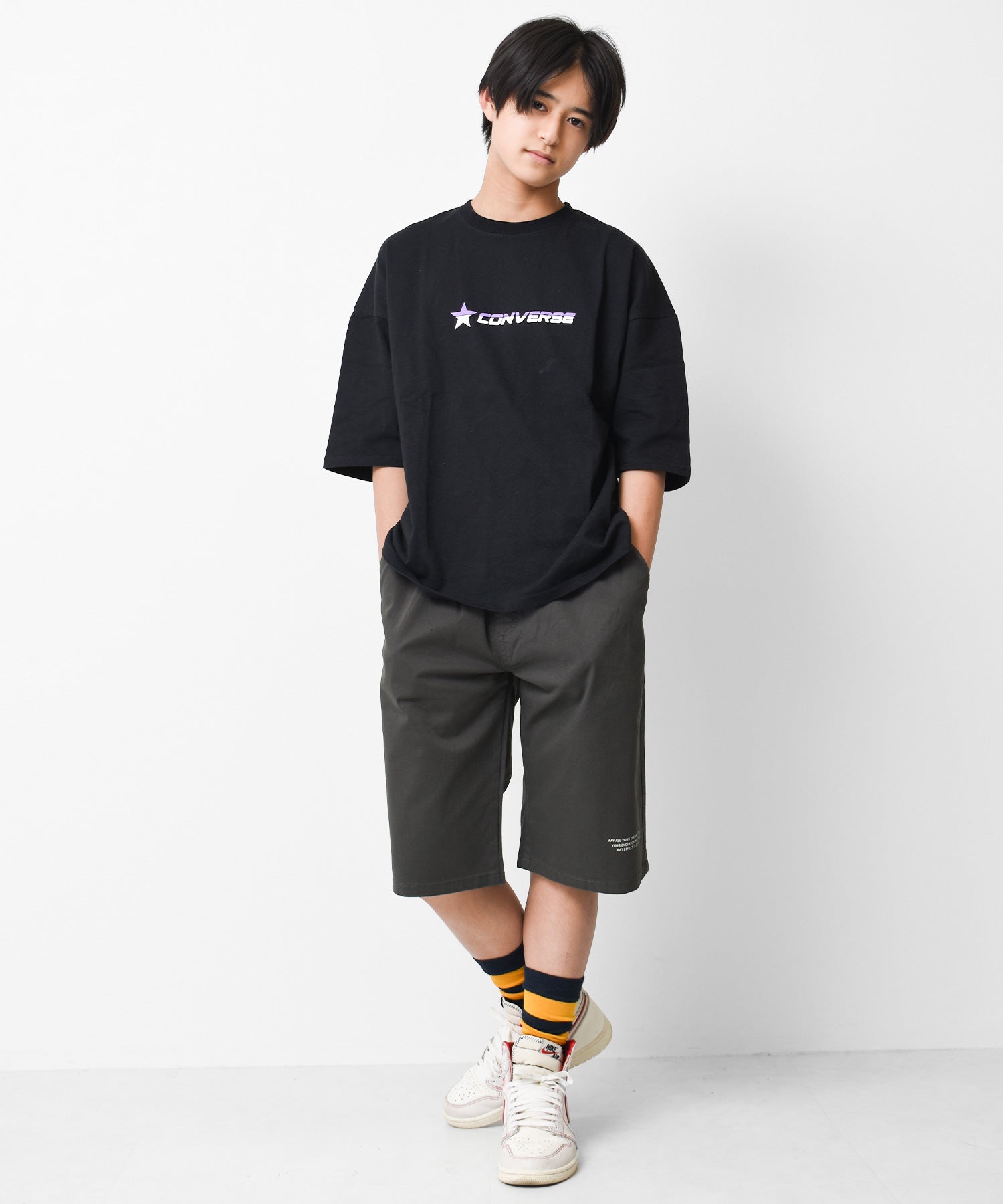 ラット エフェクト RAT EFFECT ロゴプリントワイドハーフパンツ