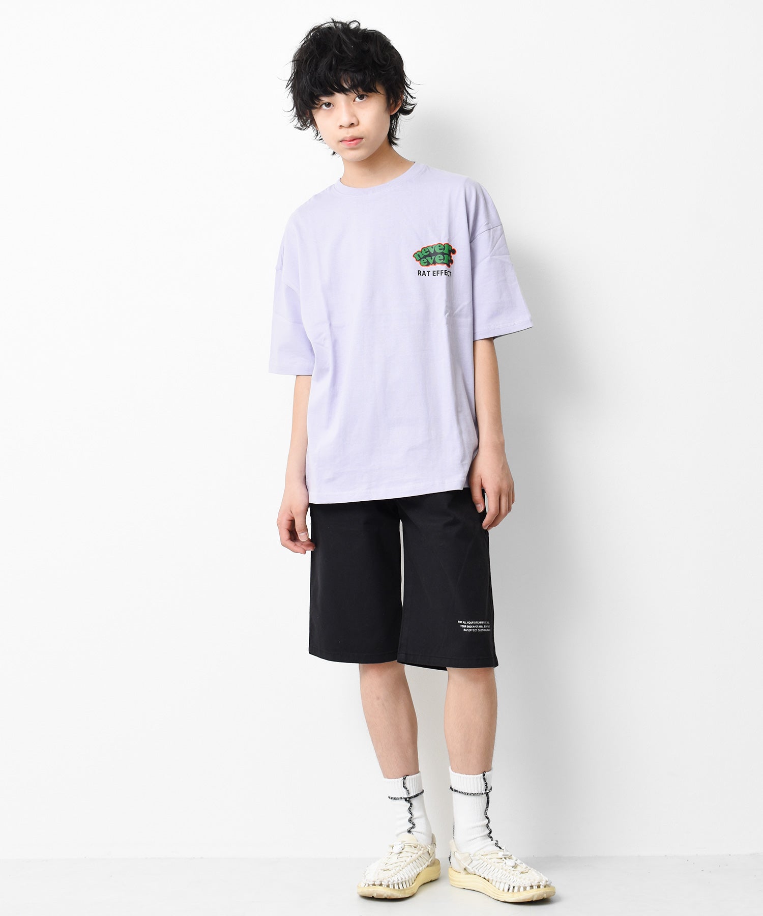 ラット エフェクト RAT EFFECT ロゴプリントワイドハーフパンツ