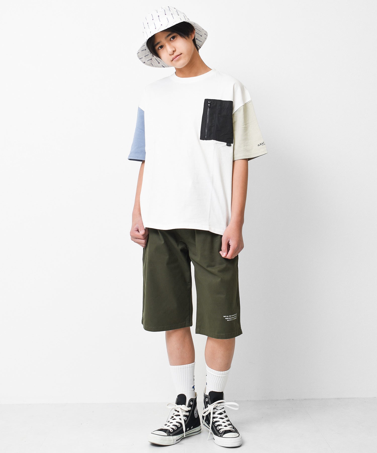 ラット エフェクト RAT EFFECT ロゴプリントワイドハーフパンツ