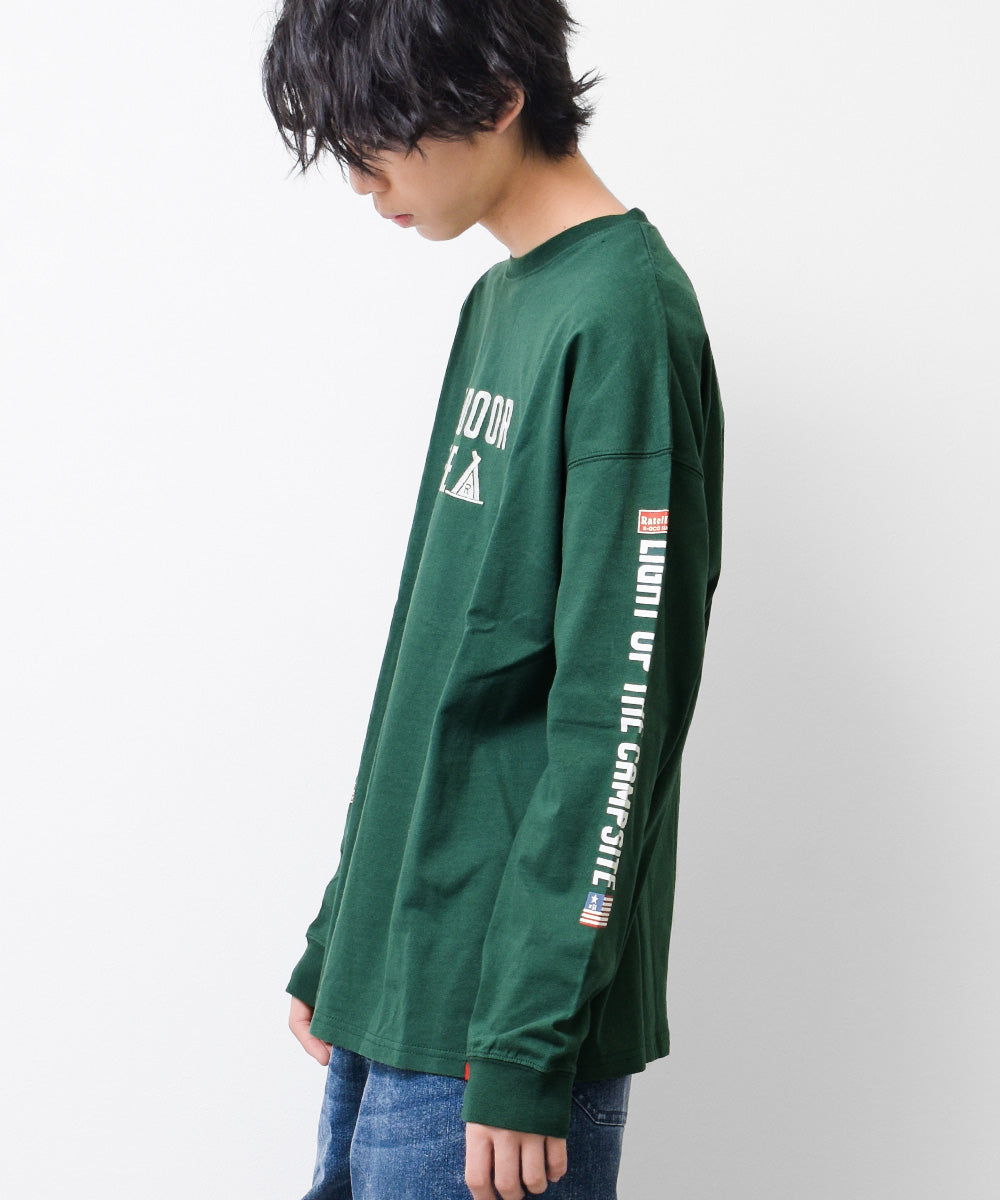 ラット エフェクト RAT EFFECT RATOUTDOORLIFEロングTシャツ