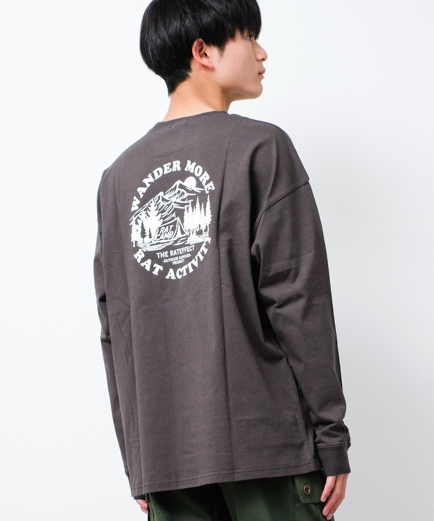 ラット エフェクト RAT EFFECT RAT ACTIVITY ロングTシャツ,チャコールグレー