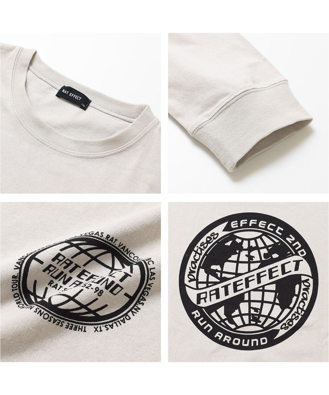 ラット エフェクト RAT EFFECT EFFECT 2ND ロングTシャツ (ライトグレー) ライトグレー