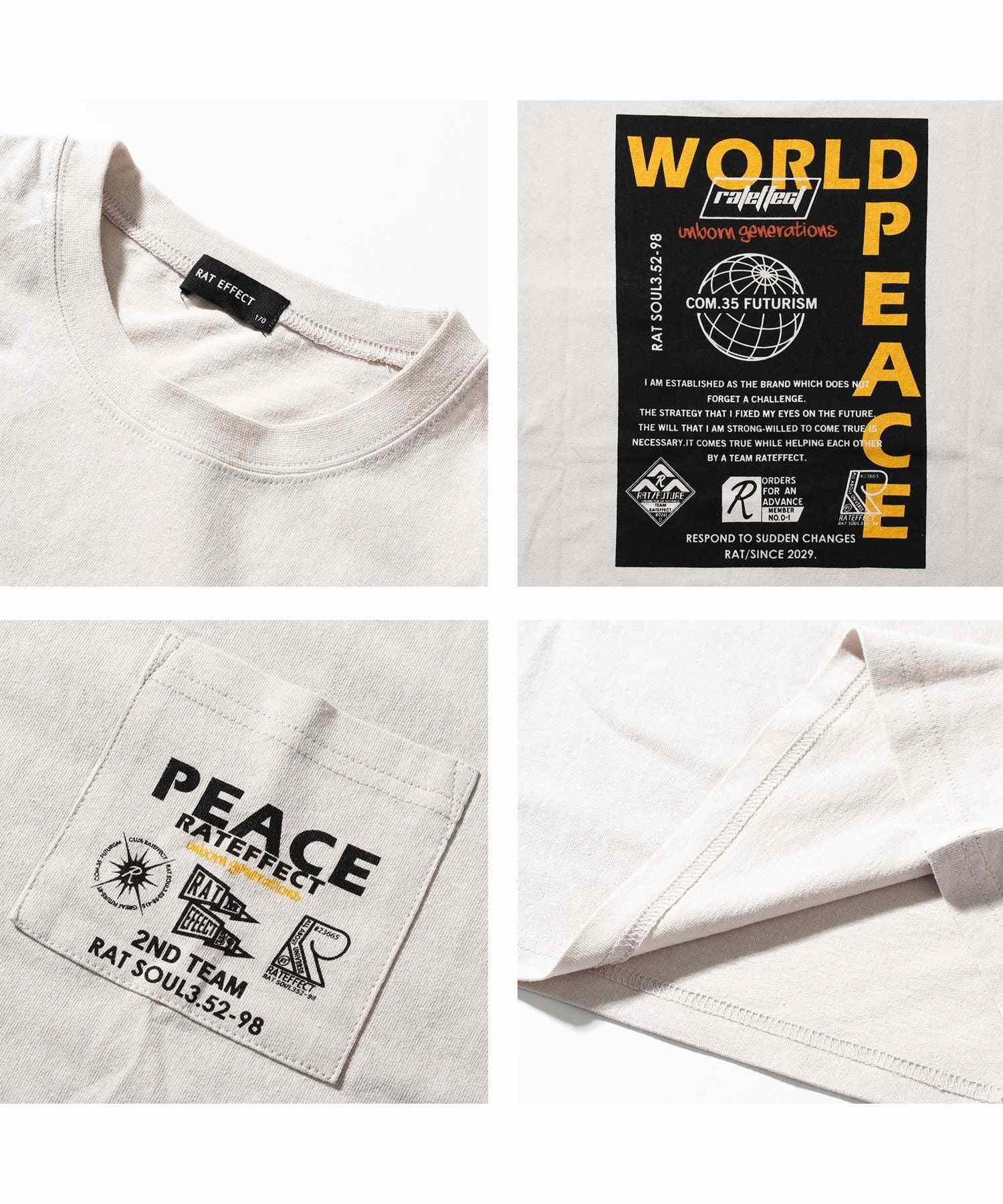 ラット エフェクト RAT EFFECT PEACEポケBIG Tシャツ