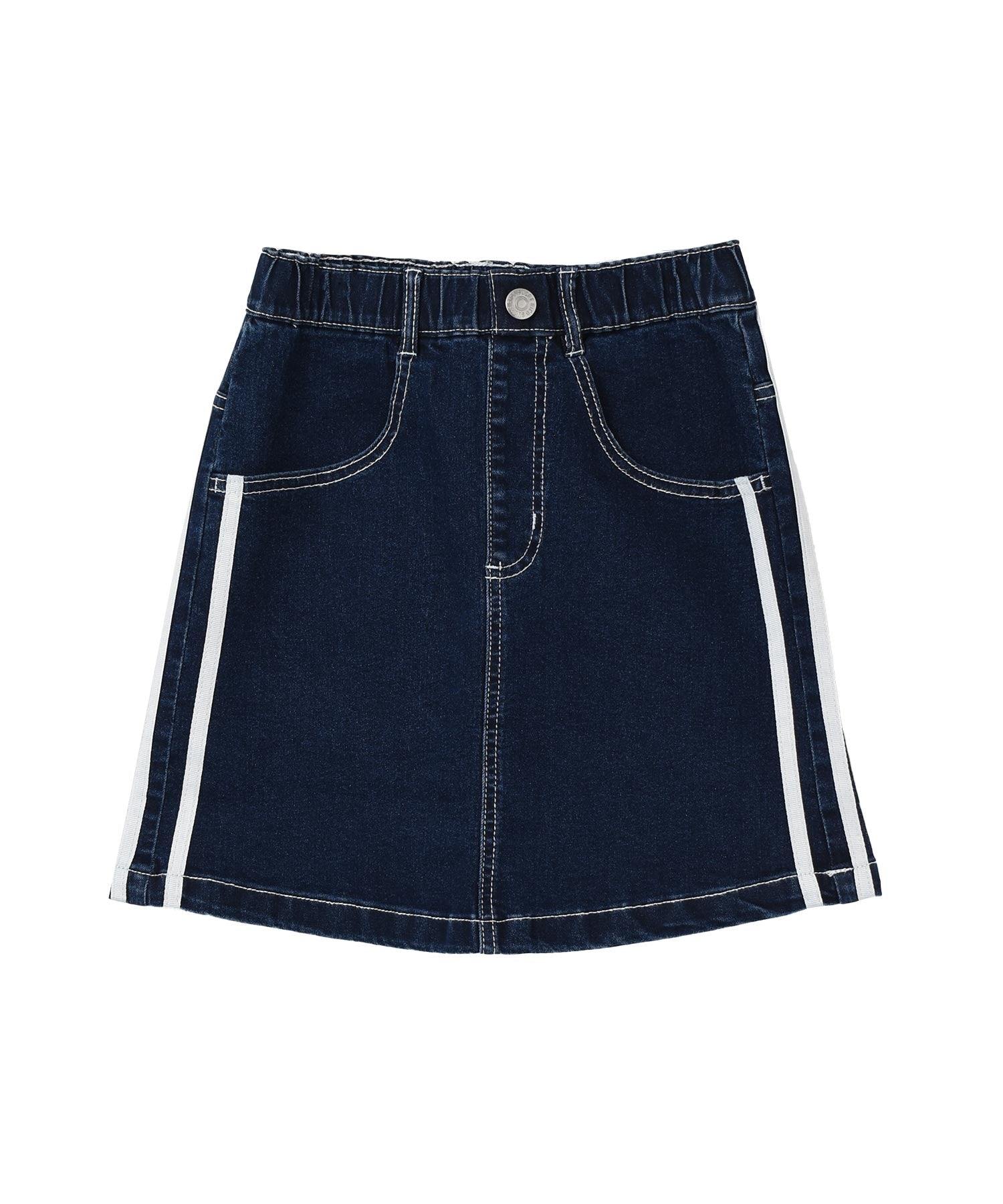 リコ シュクレ RiCO SUCRE デニムサイドライン台形スカート