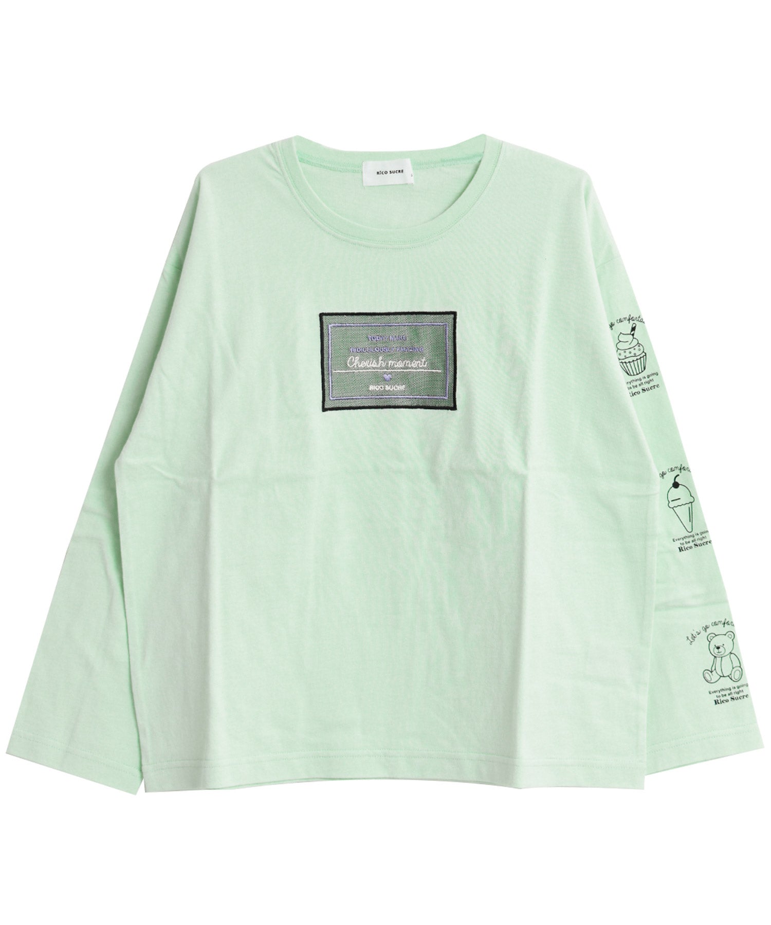 リコ シュクレ RiCO SUCRE チュールボックスアップリケロングTシャツ