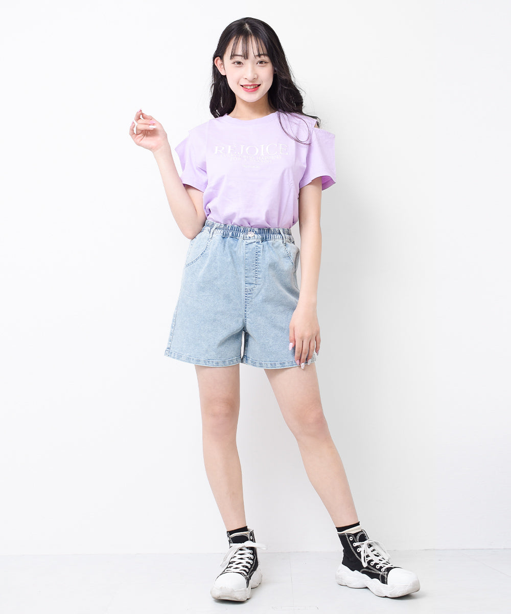 リコ シュクレ RiCO SUCRE バックレースアップデニムショートパンツ