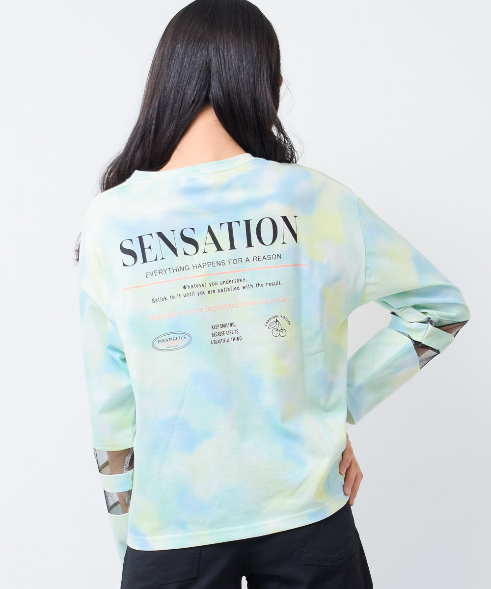 リコ シュクレ RiCO SUCRE 袖メッシュ切り替えTシャツ