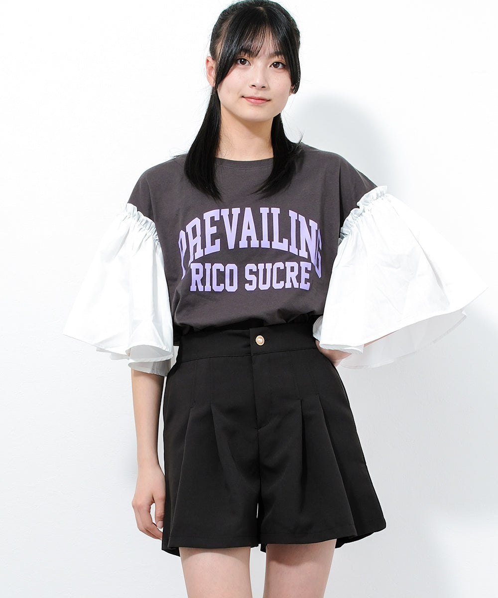 リコ シュクレ RiCO SUCRE タックフレアショートパンツ