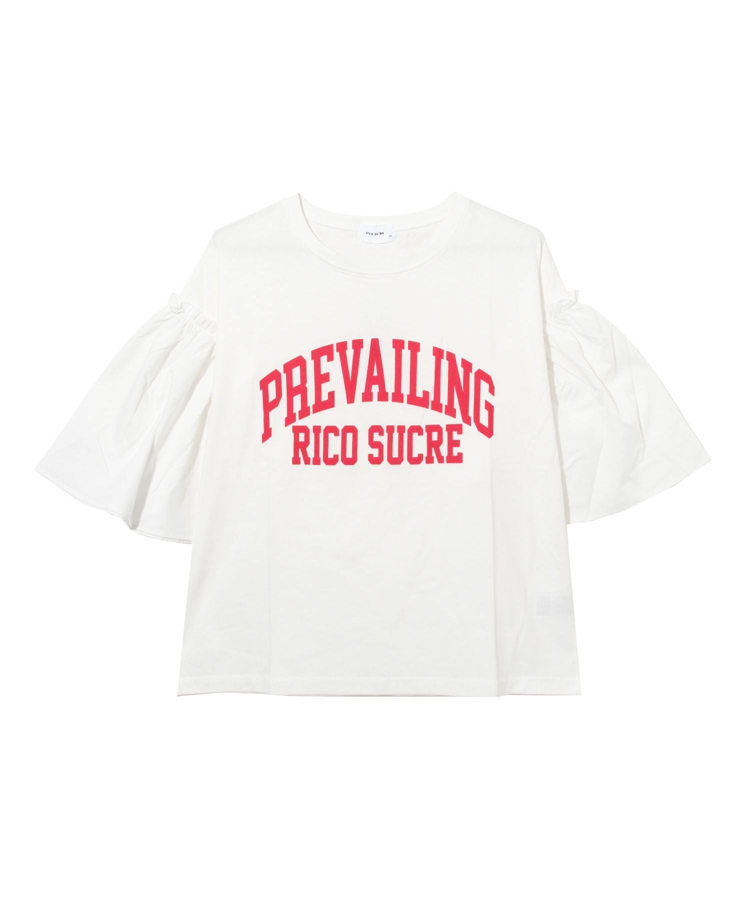 リコ シュクレ RiCO SUCRE カレッジロゴ袖フレアTシャツ