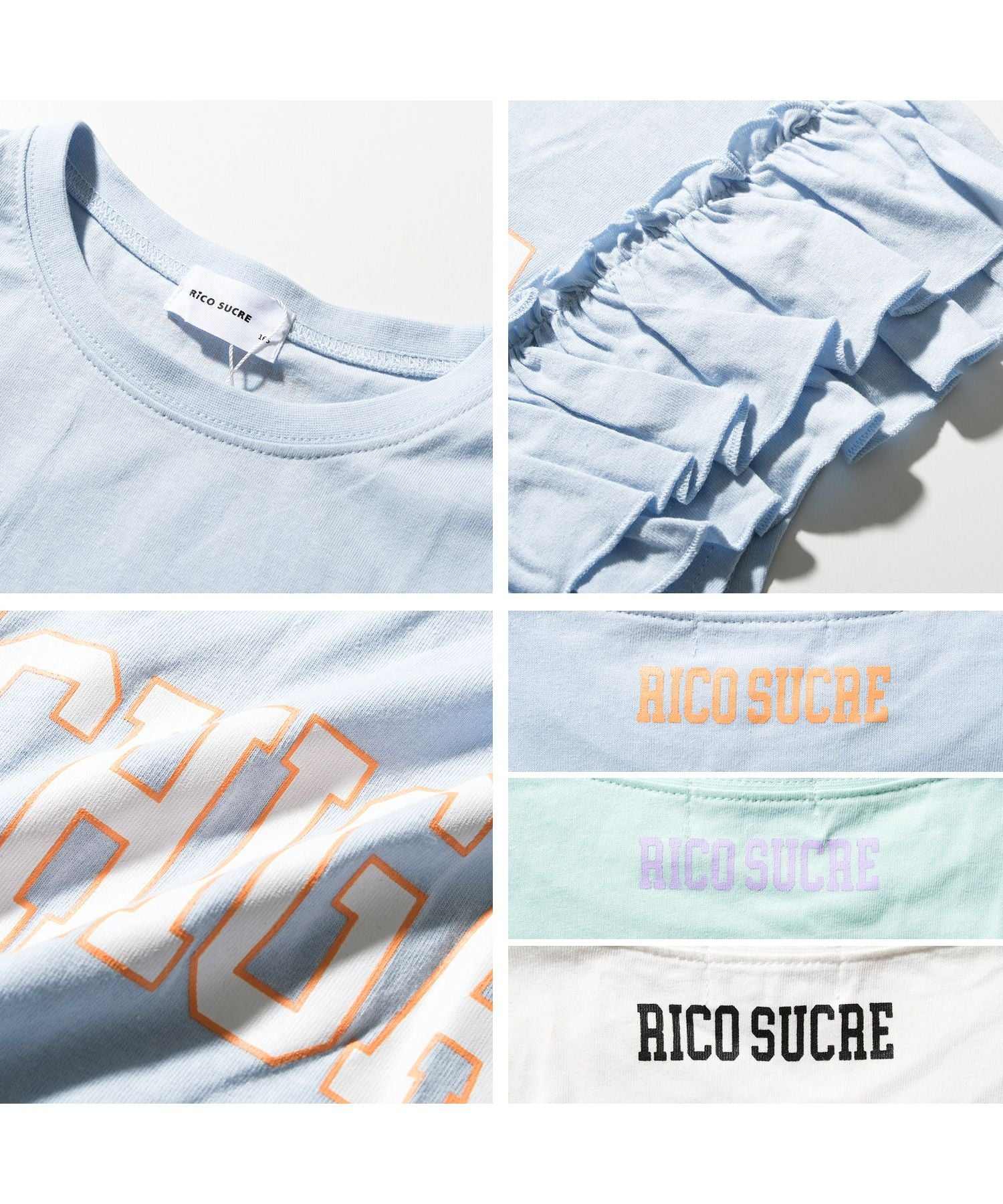 リコ シュクレ RiCO SUCRE カレッジロゴフリルTシャツ