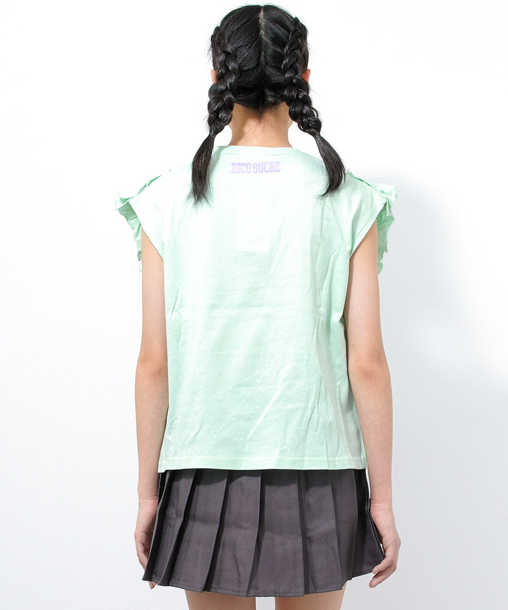 リコ シュクレ RiCO SUCRE カレッジロゴフリルTシャツ