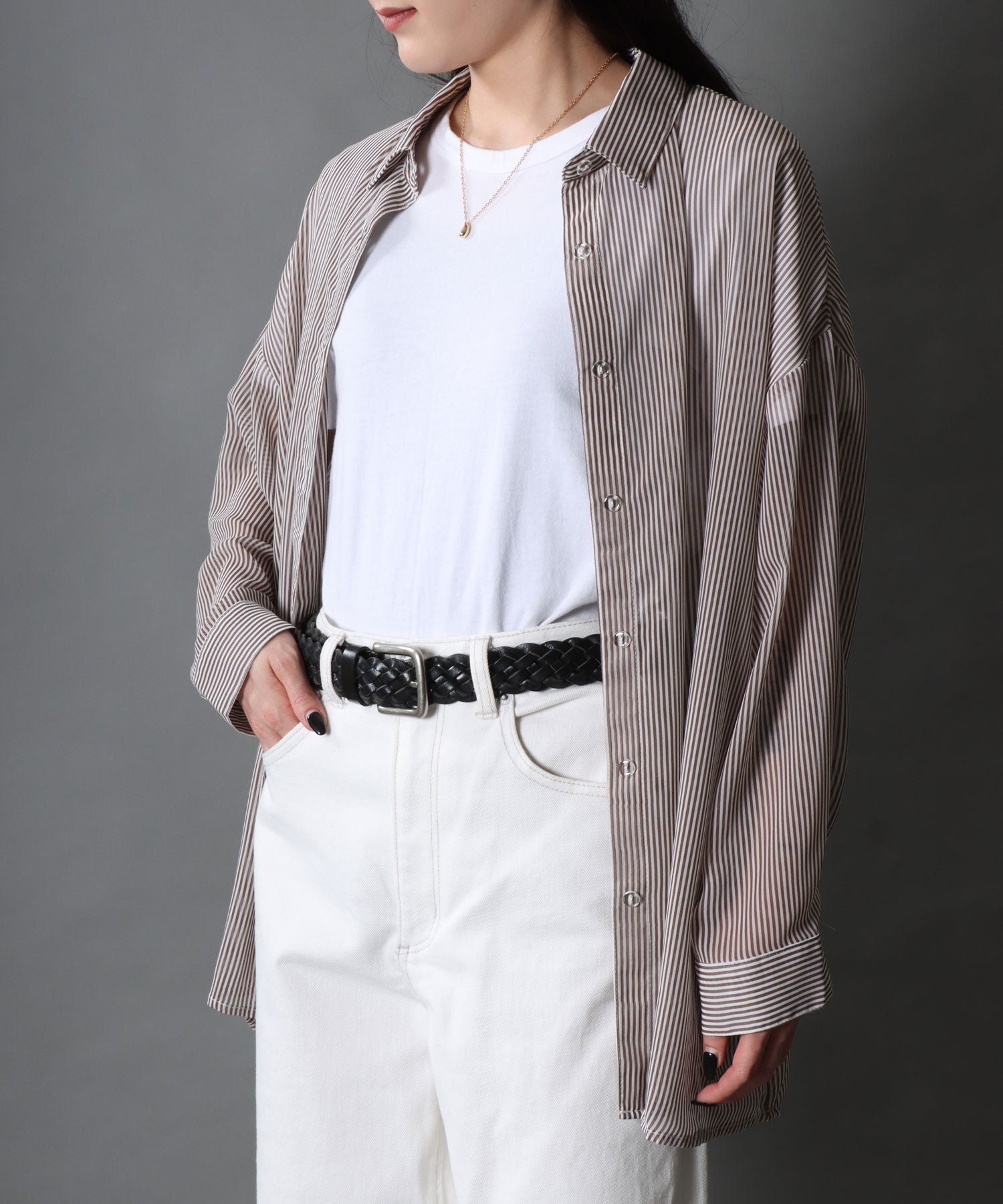 SITRY SITRY 【SITRY】【Levi's】35mm Mesh Leather Belt Leather Men's Women's Belt Braided