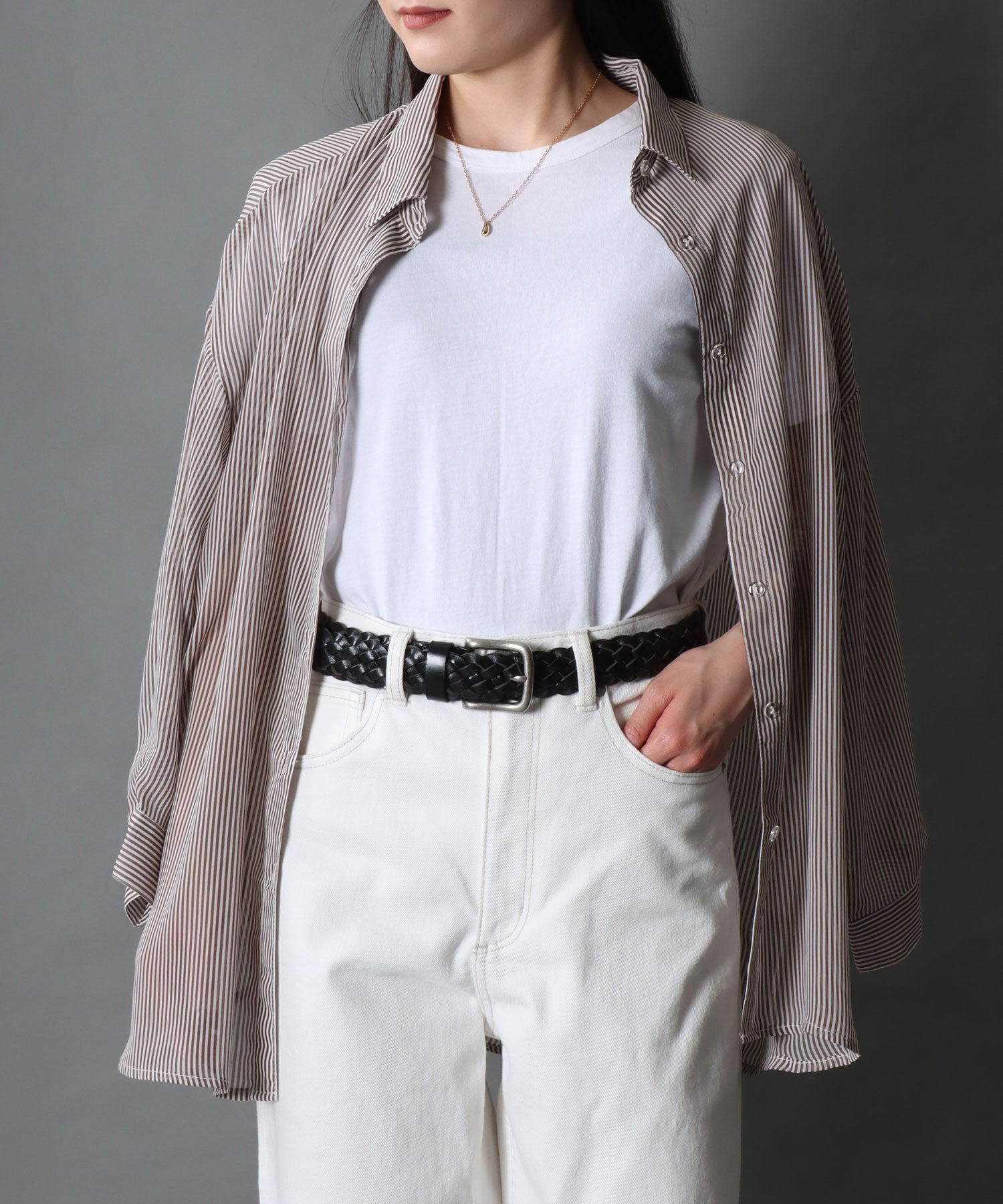 SITRY SITRY 【SITRY】【Levi's】35mm Mesh Leather Belt Leather Men's Women's Belt Braided