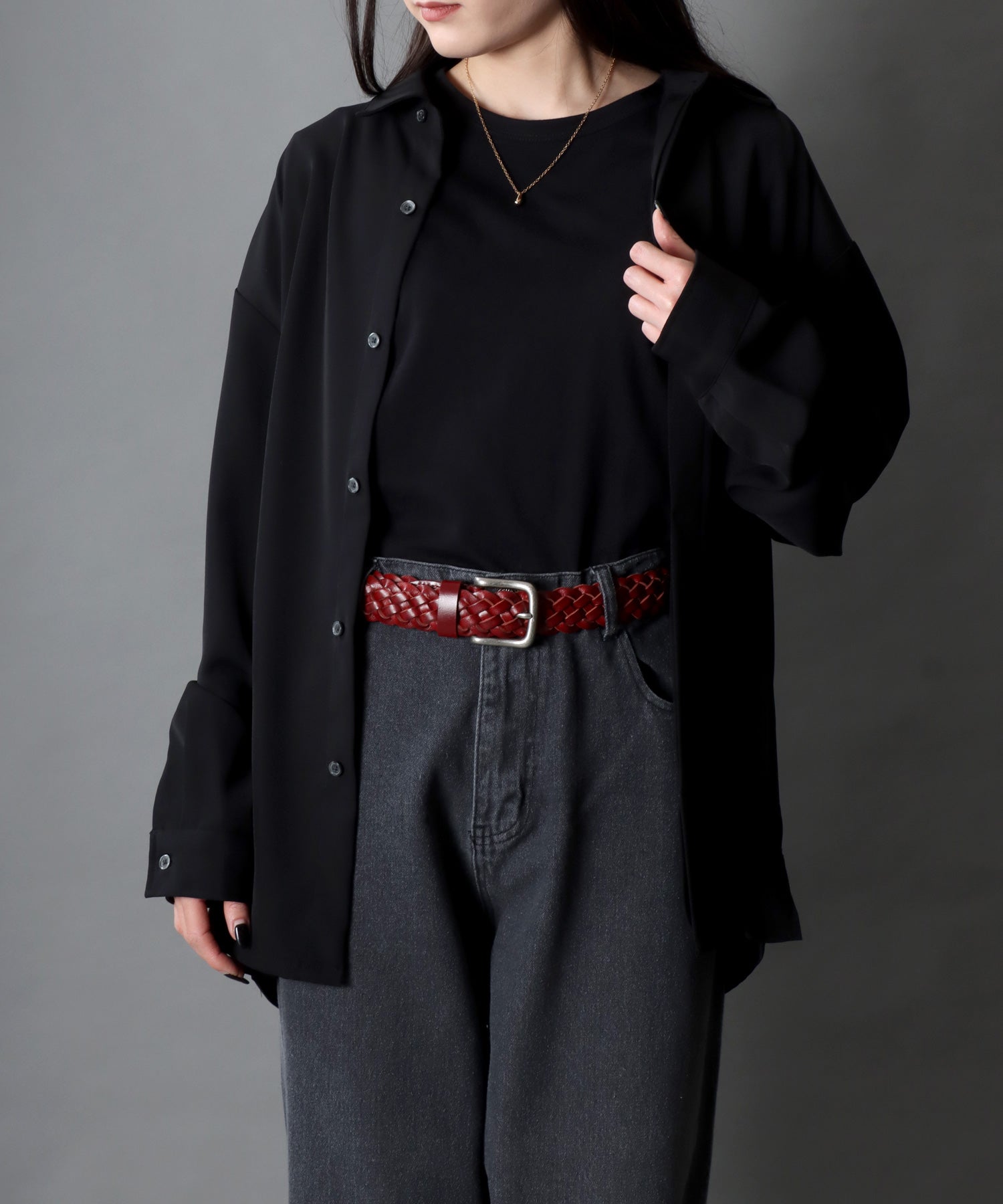 SITRY SITRY 【SITRY】【Levi's】35mm Mesh Leather Belt Leather Men's Women's Belt Braided