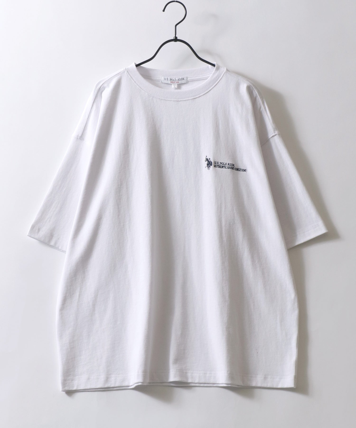 シトリー SITRY U.S. POLO ASSN/ユーエスポロアッスン オーバーサイズ ワンポイント刺繍 半袖Tシャツ レディース メンズ (ブラック) ブラック