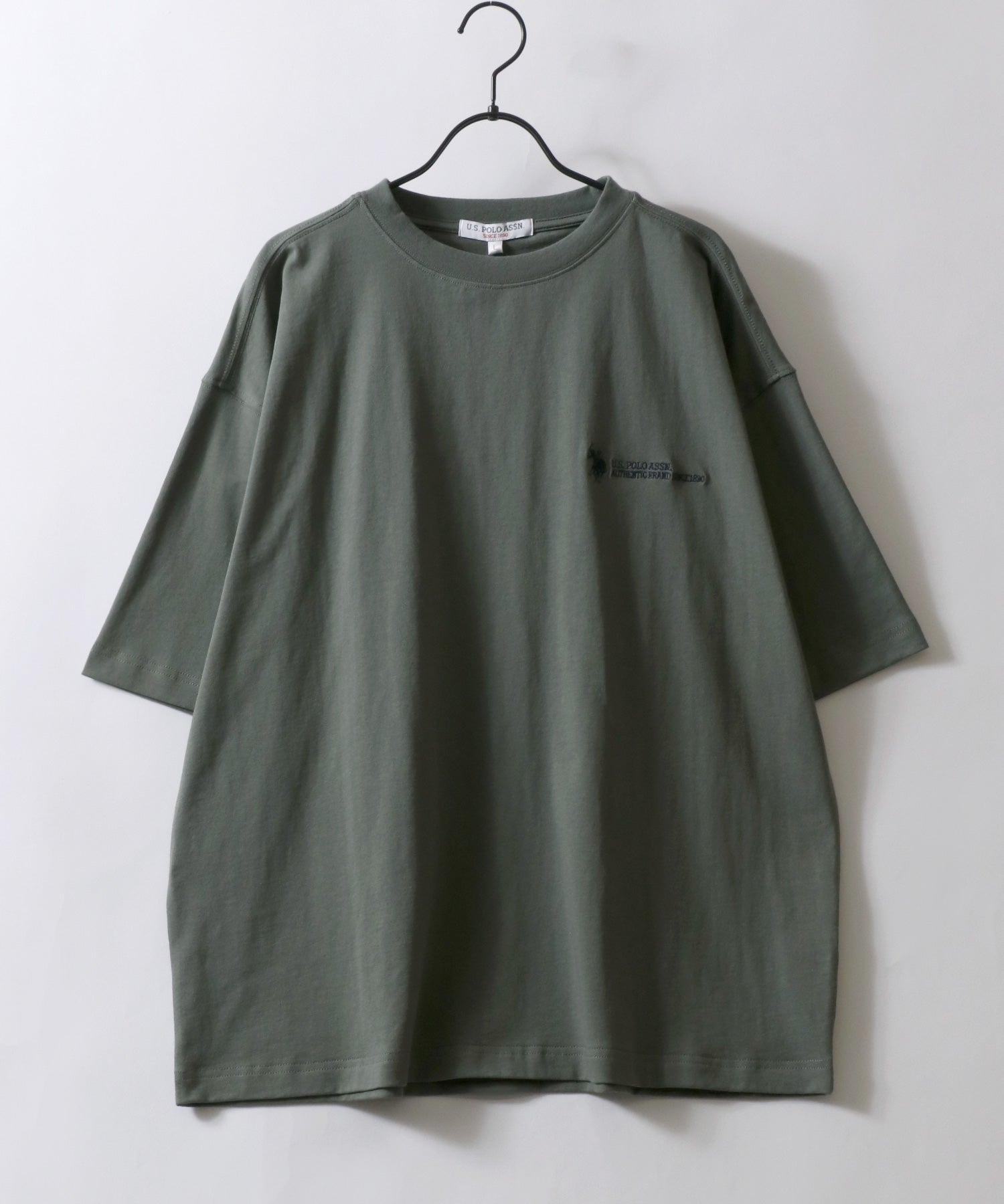 シトリー SITRY U.S. POLO ASSN/ユーエスポロアッスン オーバーサイズ ワンポイント刺繍 半袖Tシャツ レディース メンズ (ブラック) ブラック