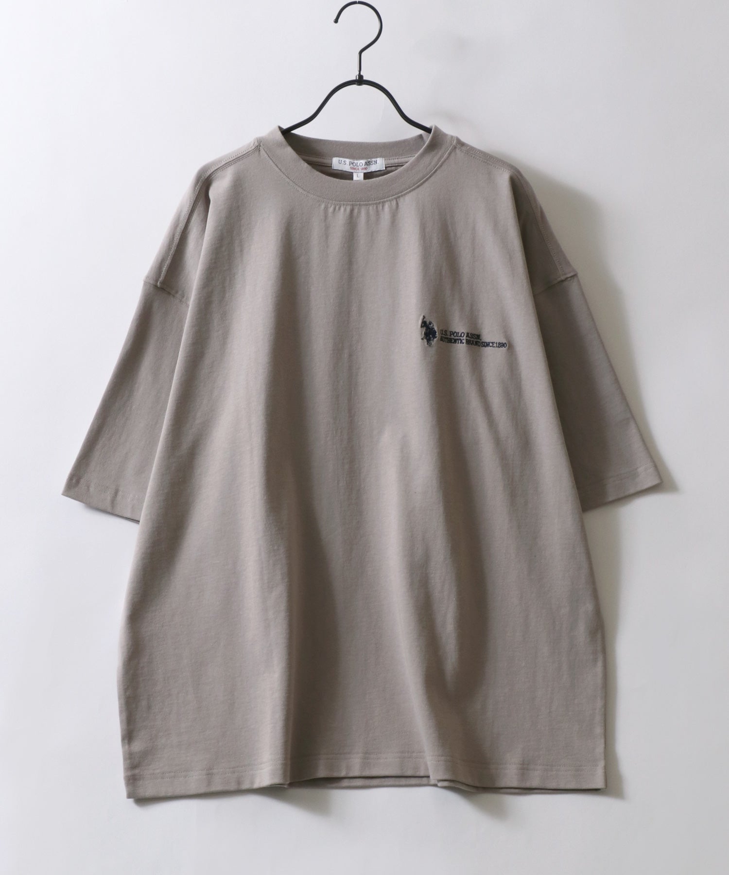 シトリー SITRY U.S. POLO ASSN/ユーエスポロアッスン オーバーサイズ ワンポイント刺繍 半袖Tシャツ レディース メンズ (ブラック) ブラック