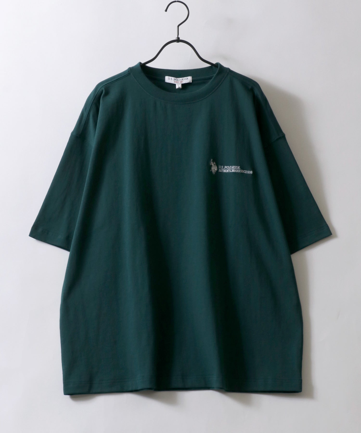 シトリー SITRY U.S. POLO ASSN/ユーエスポロアッスン オーバーサイズ ワンポイント刺繍 半袖Tシャツ レディース メンズ (ブラック) ブラック