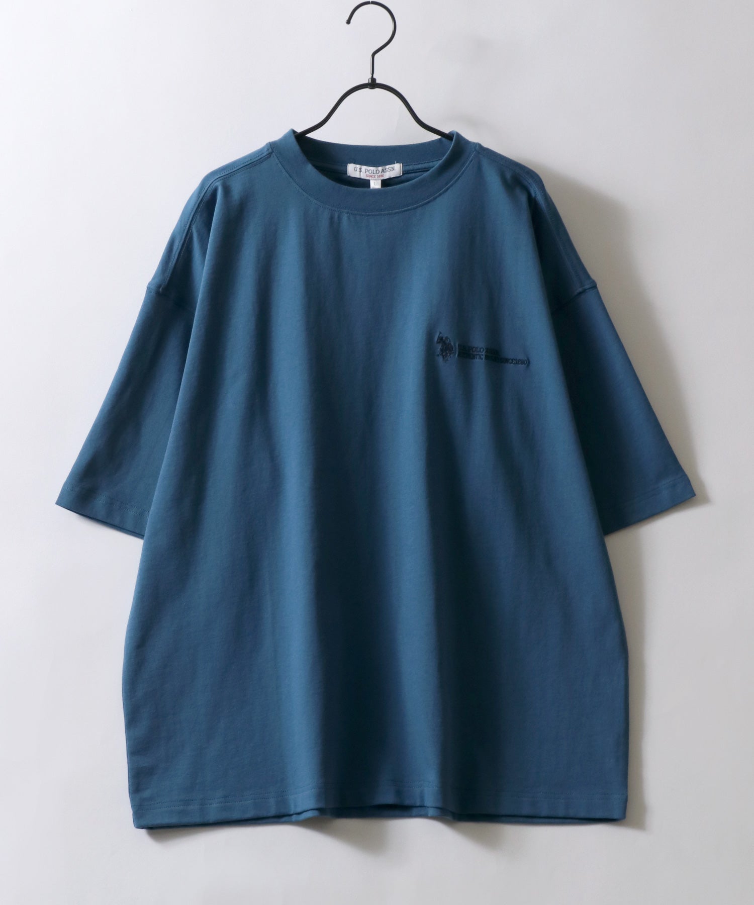 シトリー SITRY U.S. POLO ASSN/ユーエスポロアッスン オーバーサイズ ワンポイント刺繍 半袖Tシャツ レディース メンズ (ブラック) ブラック