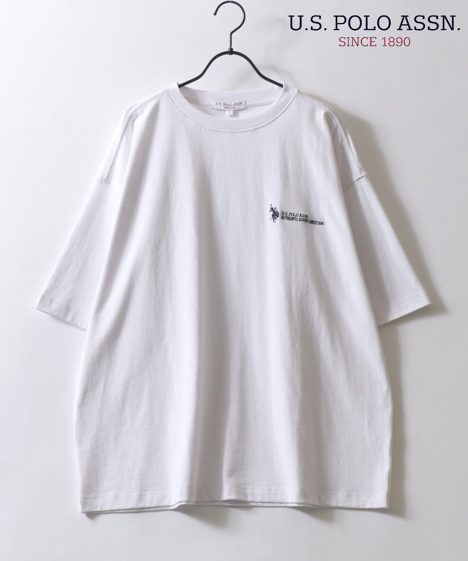 シトリー SITRY U.S. POLO ASSN/ユーエスポロアッスン オーバーサイズ ワンポイント刺繍 半袖Tシャツ レディース メンズ (ホワイト) ホワイト