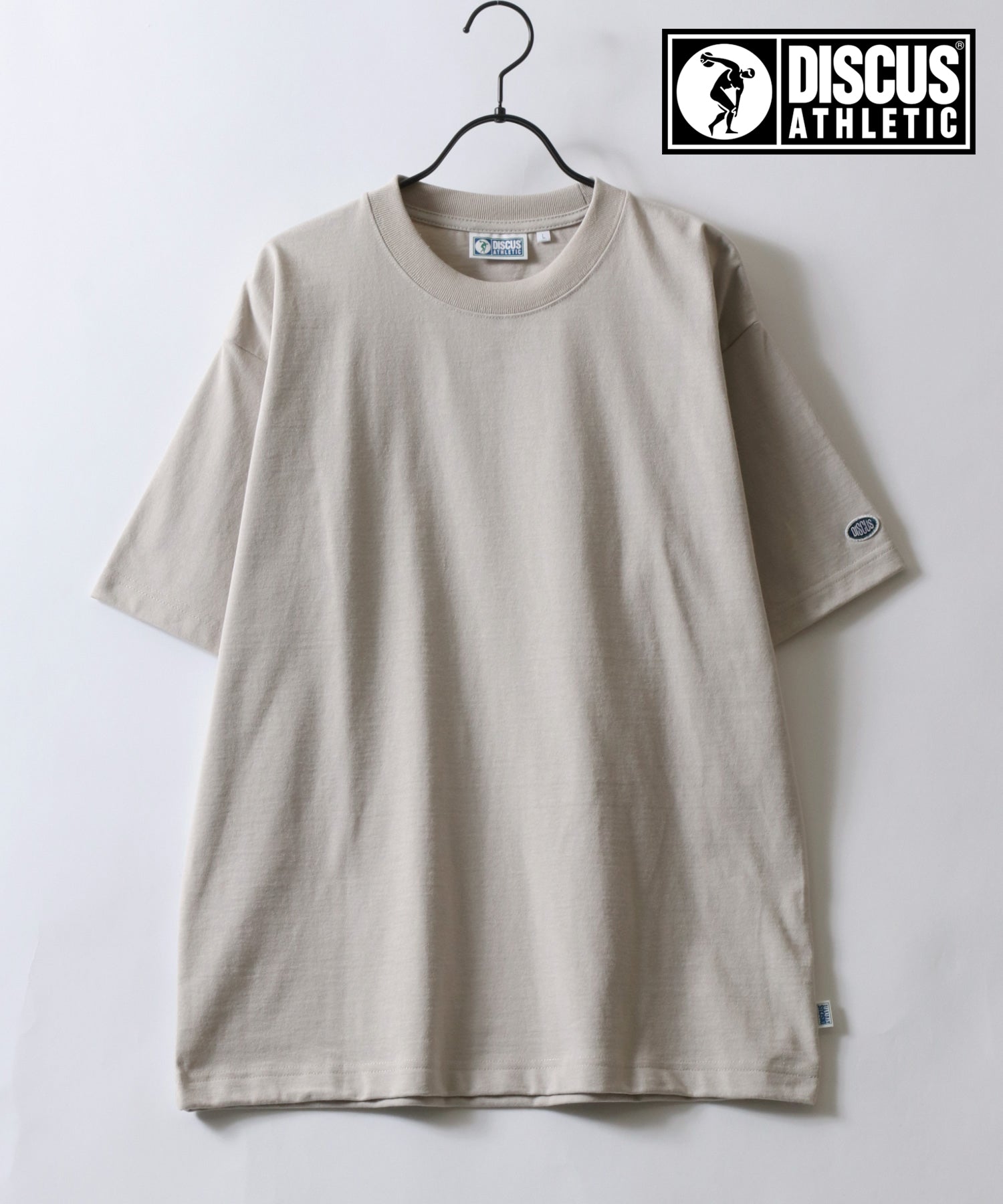 シトリー SITRY DISCUS/ディスカス USAコットン ヘビーウェイト オーバーサイズ Tスウェット Tトレーナー 半袖Tシャツ (グレイッシュベージュ) グレイッシュベージュ