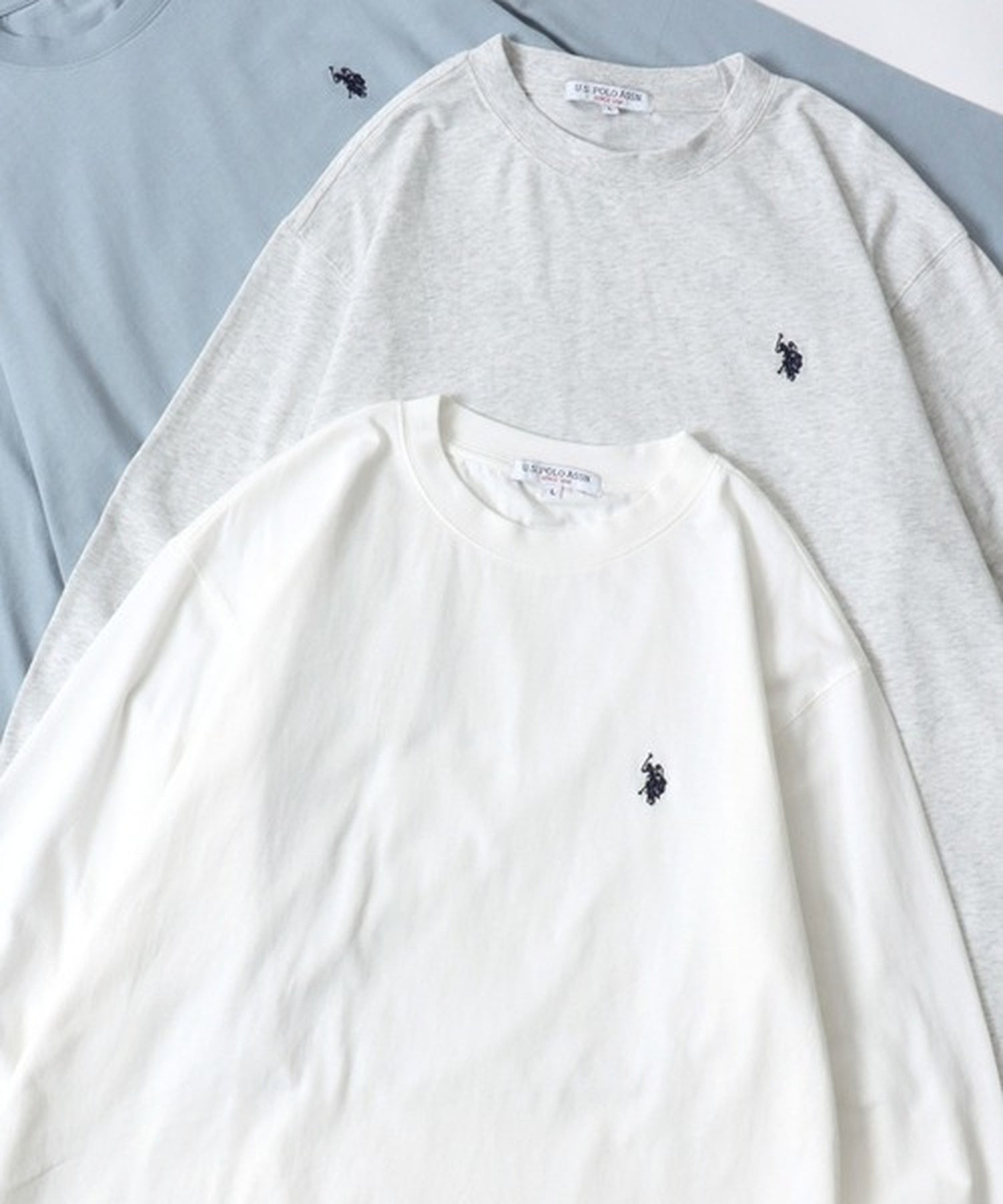 シトリー SITRY USPA/ユーエスポロアッスン オーバーサイズ ワンポイント刺繍 長袖Tシャツ ロンT (オフホワイト) オフホワイト