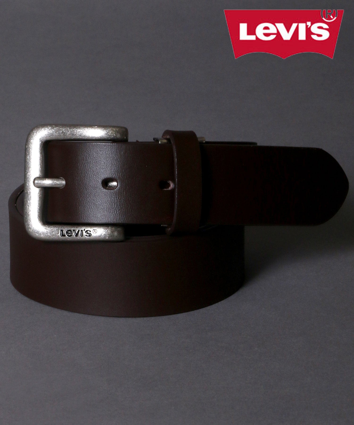 シトリー SITRY 【SITRY】Levi's/リーバイス スクエアバックル35mmレザーベルト メンズ ベルト 革 本革 レザー (ダークブラウン) ダークブラウン