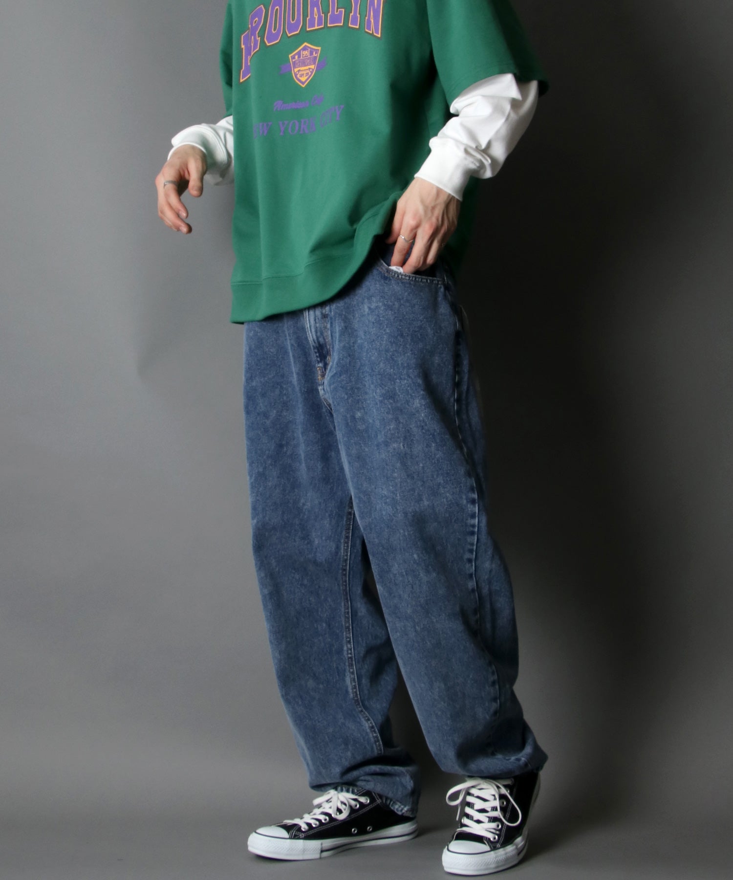 シトリー SITRY 【SITRY】ワイドテーパード デニムパンツ/メンズ ボトムス デニム ジーンズカジュアル レディース