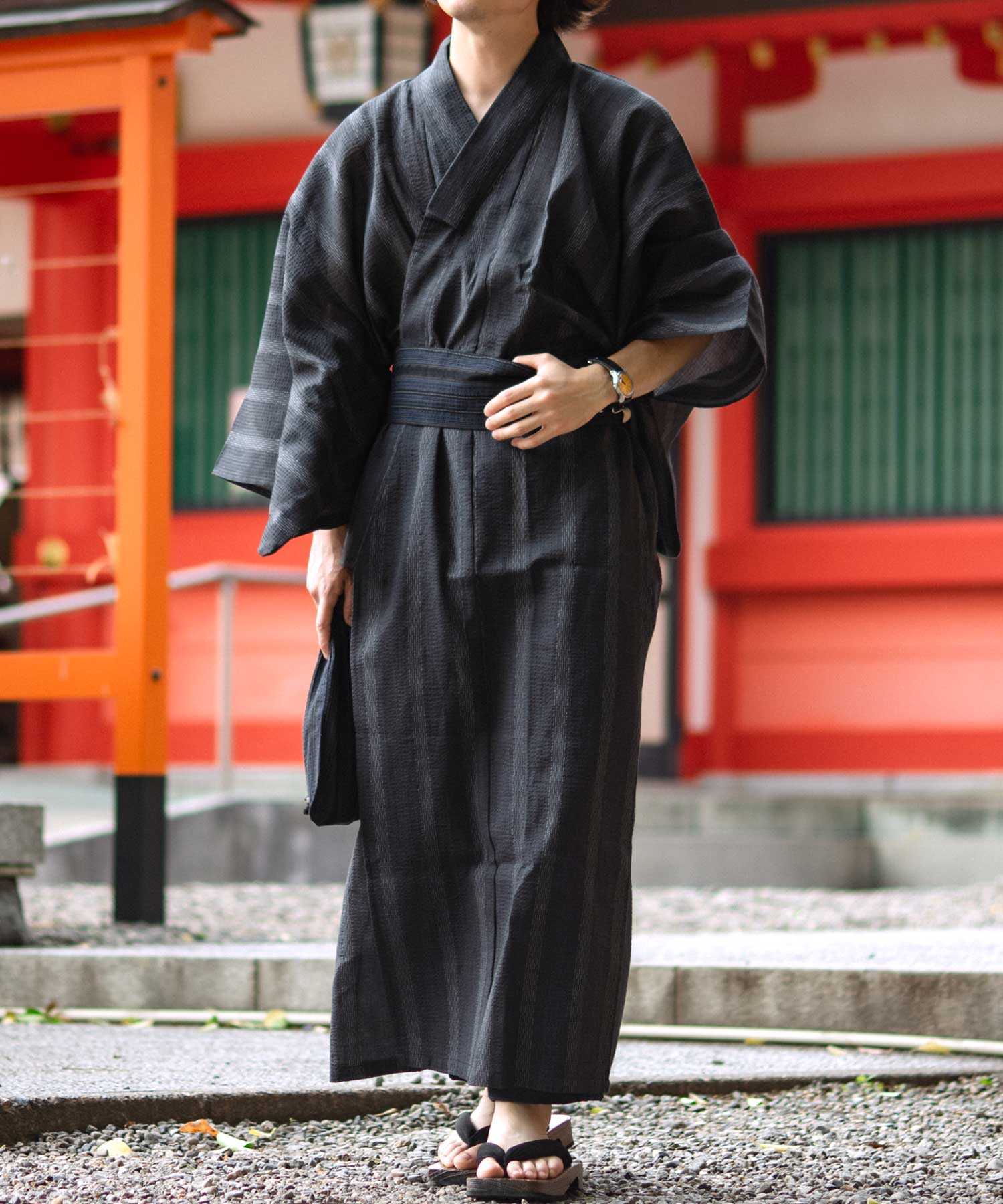 シトリー SITRY 【SITRY】しじら織り 浴衣 4点セット メンズ 紳士 浴衣 祭り 花火 行楽 夏休み,チャコール