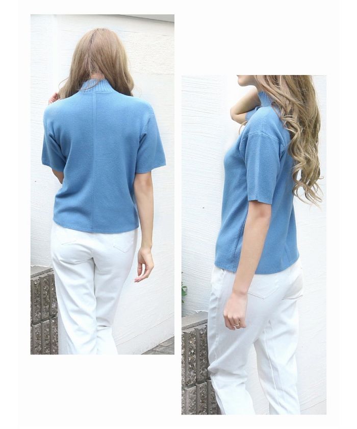 アールベート Rvate ニット 半袖 無地 ハイネック シンプル