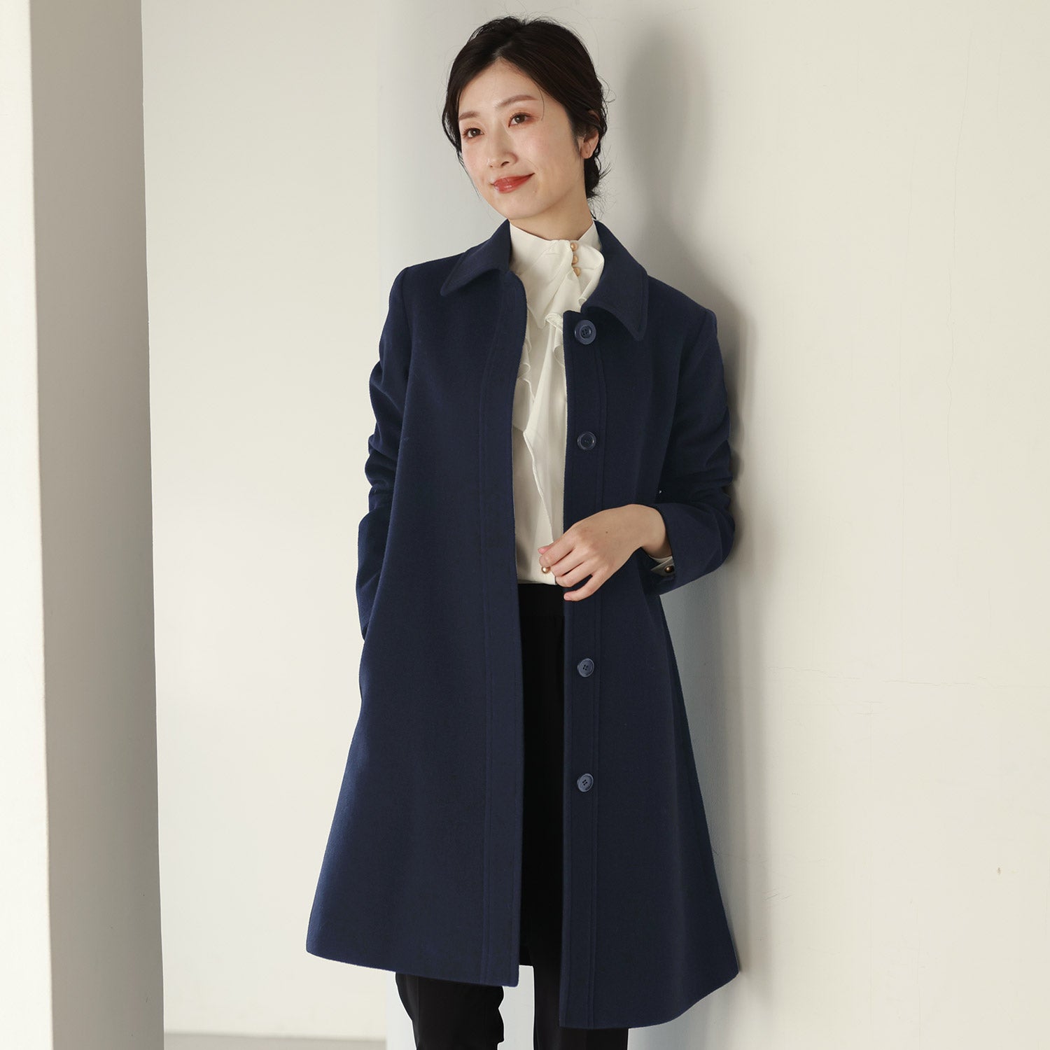 フィローモ Filomo カシミヤ混ウールステンカラーコート