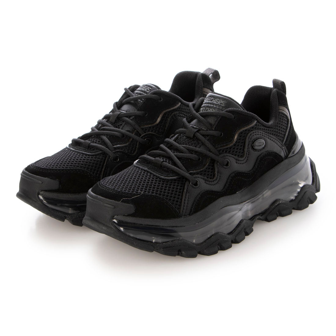 スケッチャーズ SKECHERS スニーカー レディース ウノ カオス 177935 SKECHERS エアソール 厚底,ブラック