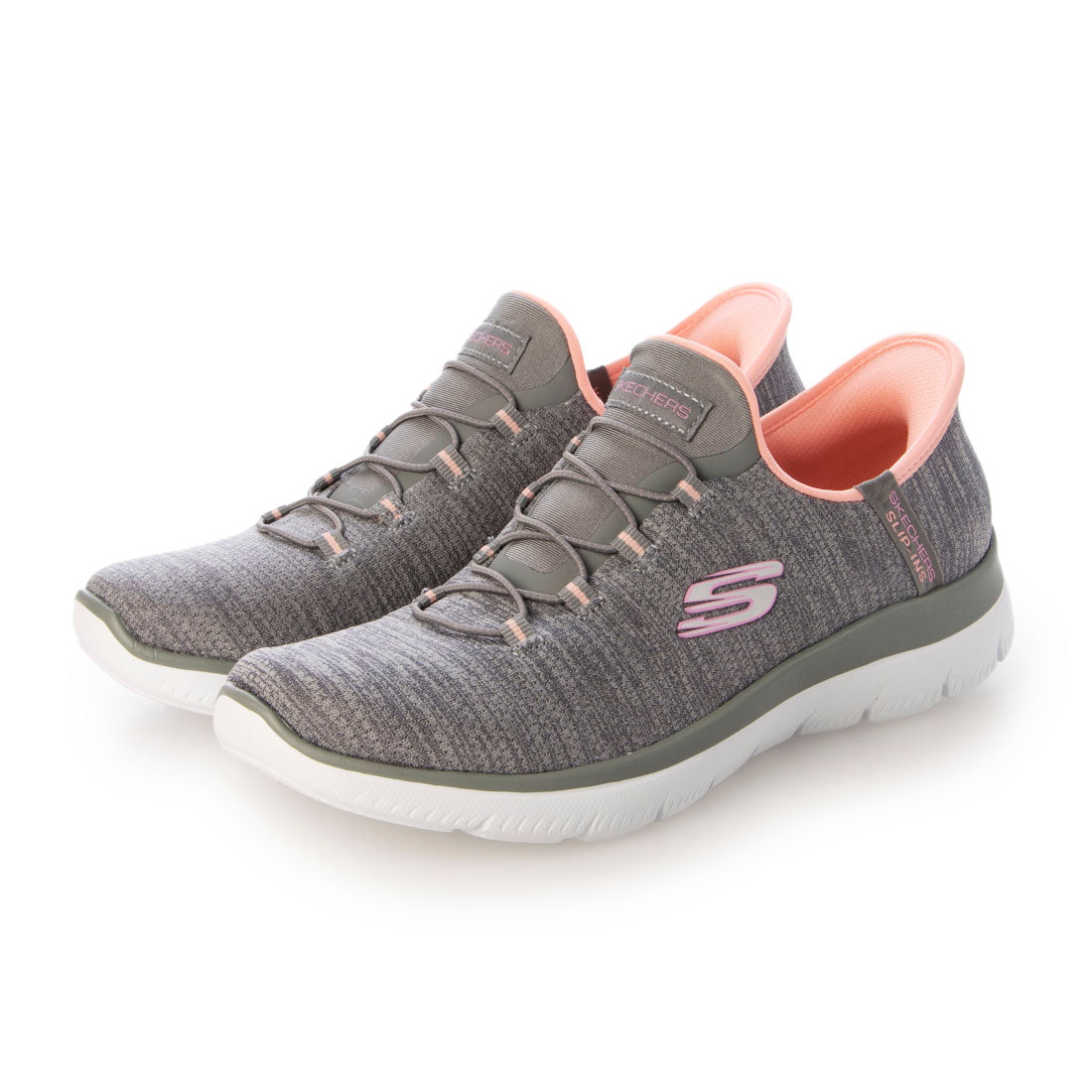 スケッチャーズ SKECHERS Skechers Hands Free Slip-ins SUMMITS-EVERYDAY SET スリップインズ サミッツ エブリデイ セット (GRAY/CORAL) GRAY/CORAL