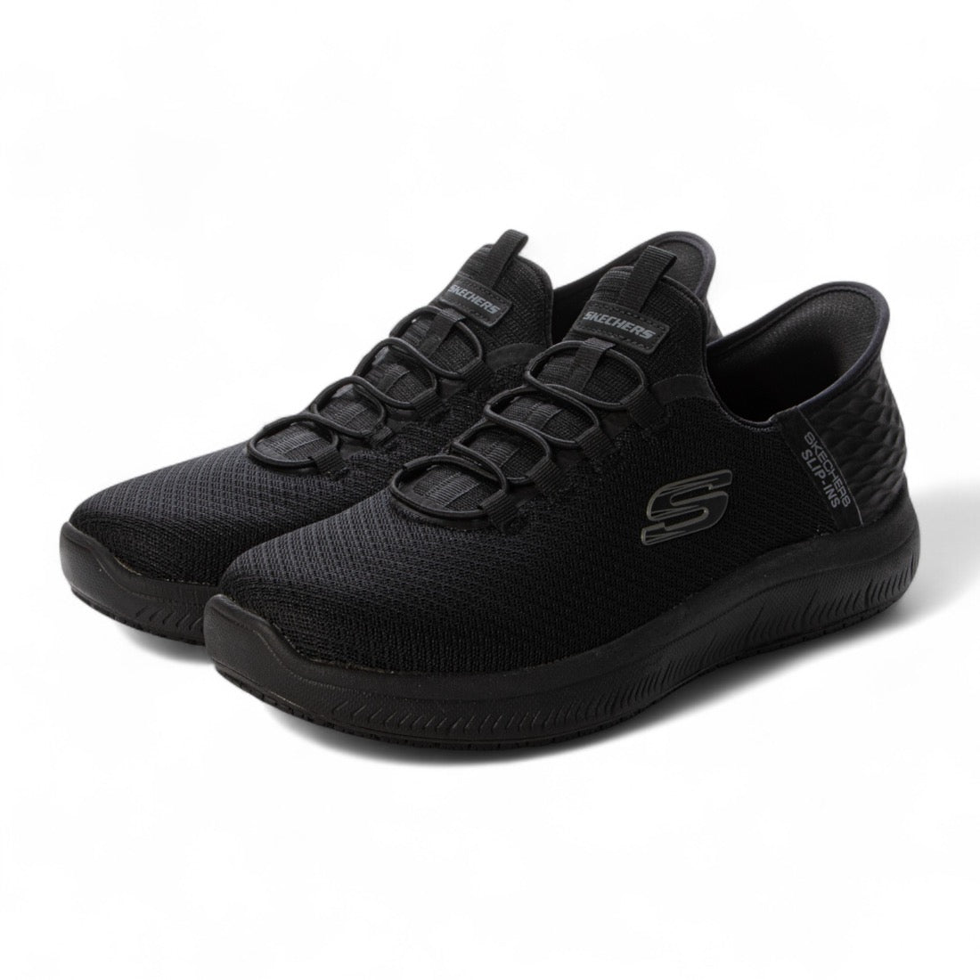 スケッチャーズ SKECHERS Slip-ins Work : Summits - Colsin(スリップインズ ワーク:サミッツ - コルシン)スリッポンスニーカー ワイドフィット 200205W (ブラック/ブラック) ブラック/ブラック
