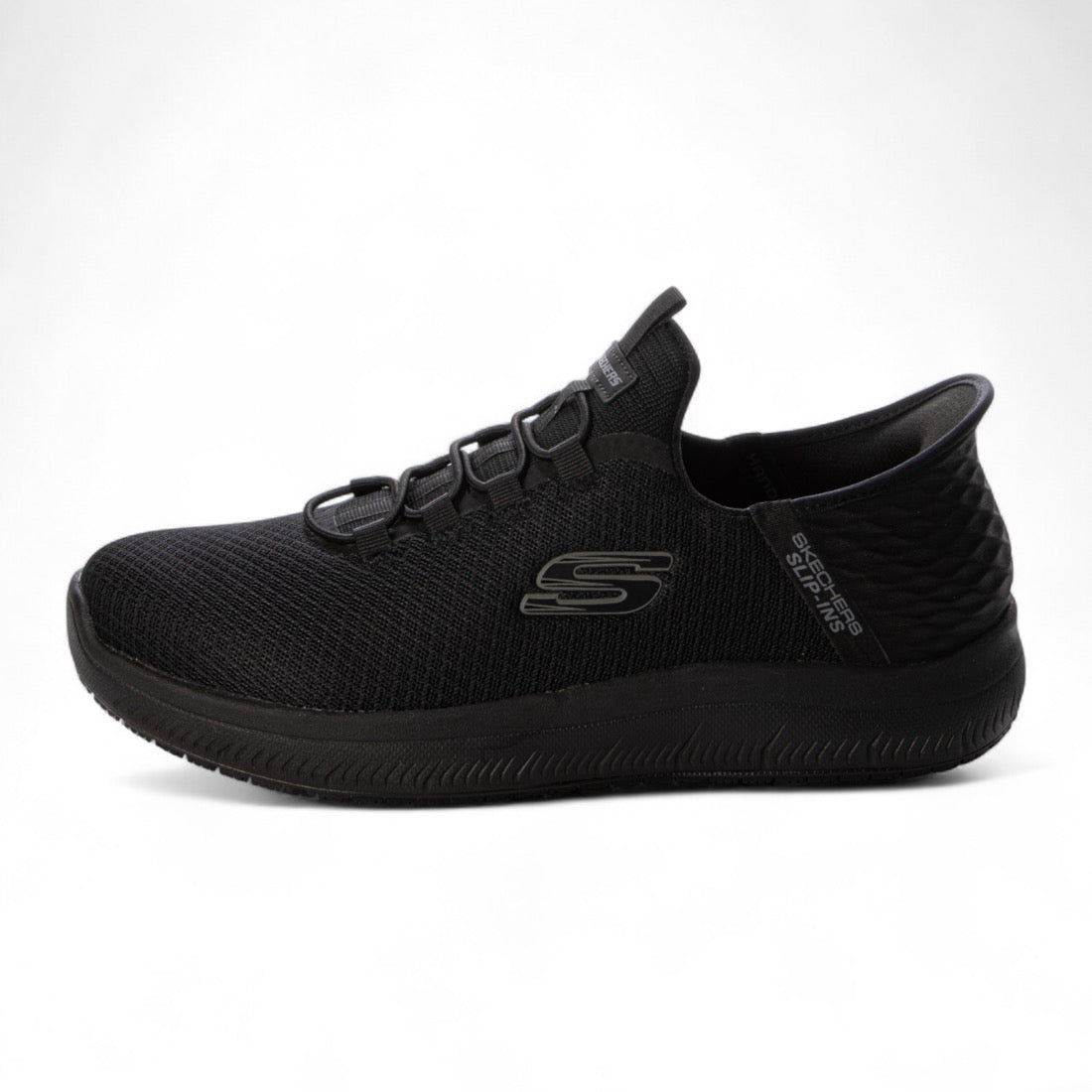 スケッチャーズ SKECHERS Slip-ins Work : Summits - Colsin(スリップインズ ワーク:サミッツ - コルシン)スリッポンスニーカー ワイドフィット 200205W (ブラック/ブラック) ブラック/ブラック