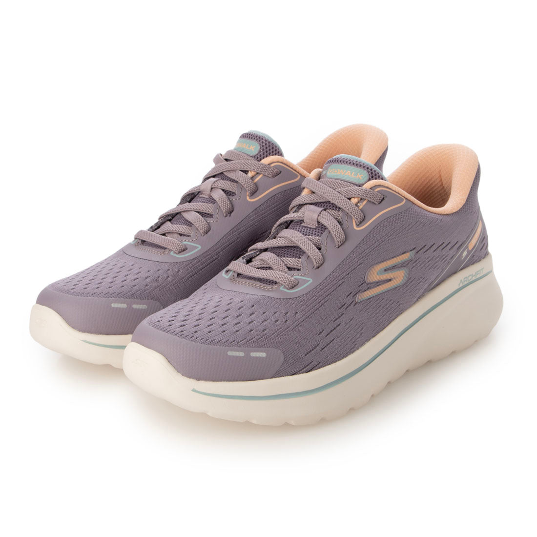 スケッチャーズ SKECHERS レディース スニーカー GO WALK ARCH FIT N-JOY 125840 (パープル) パープル