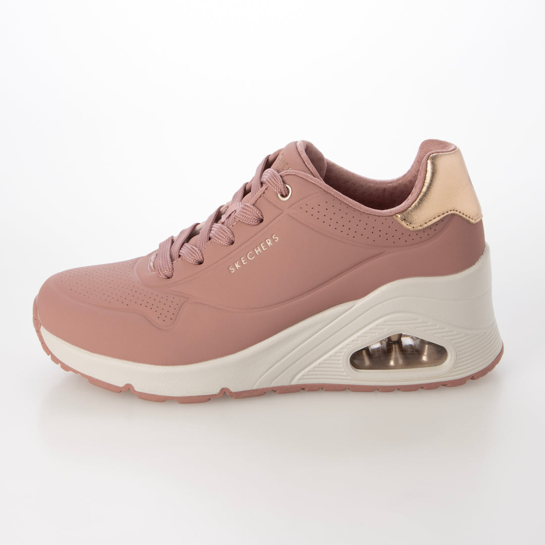 スケッチャーズ SKECHERS UNO WEDGE - HIGH STEPS(ウノ ウェッジ - ハイステップス)厚底レースアップスニーカー 177520 (ローズピンク) ローズピンク