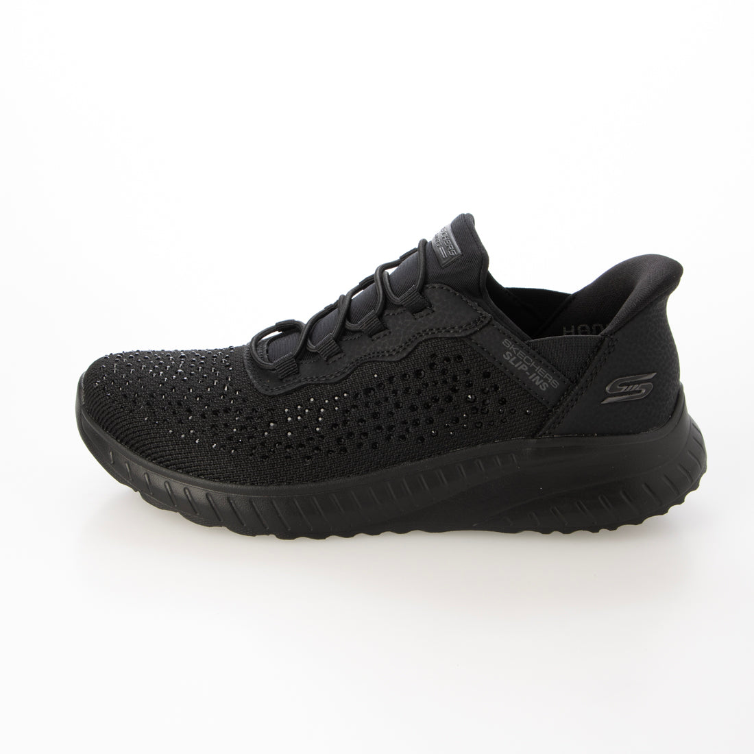 スケッチャーズ SKECHERS Slip-ins: BOBS Sport Squad Chaos - Daily Glitz(スリップインズ:ボブス スポーツ スクワッド カオス - デイリーグリッツ)117622 (ブラック/ブラック) ブラック/ブラック