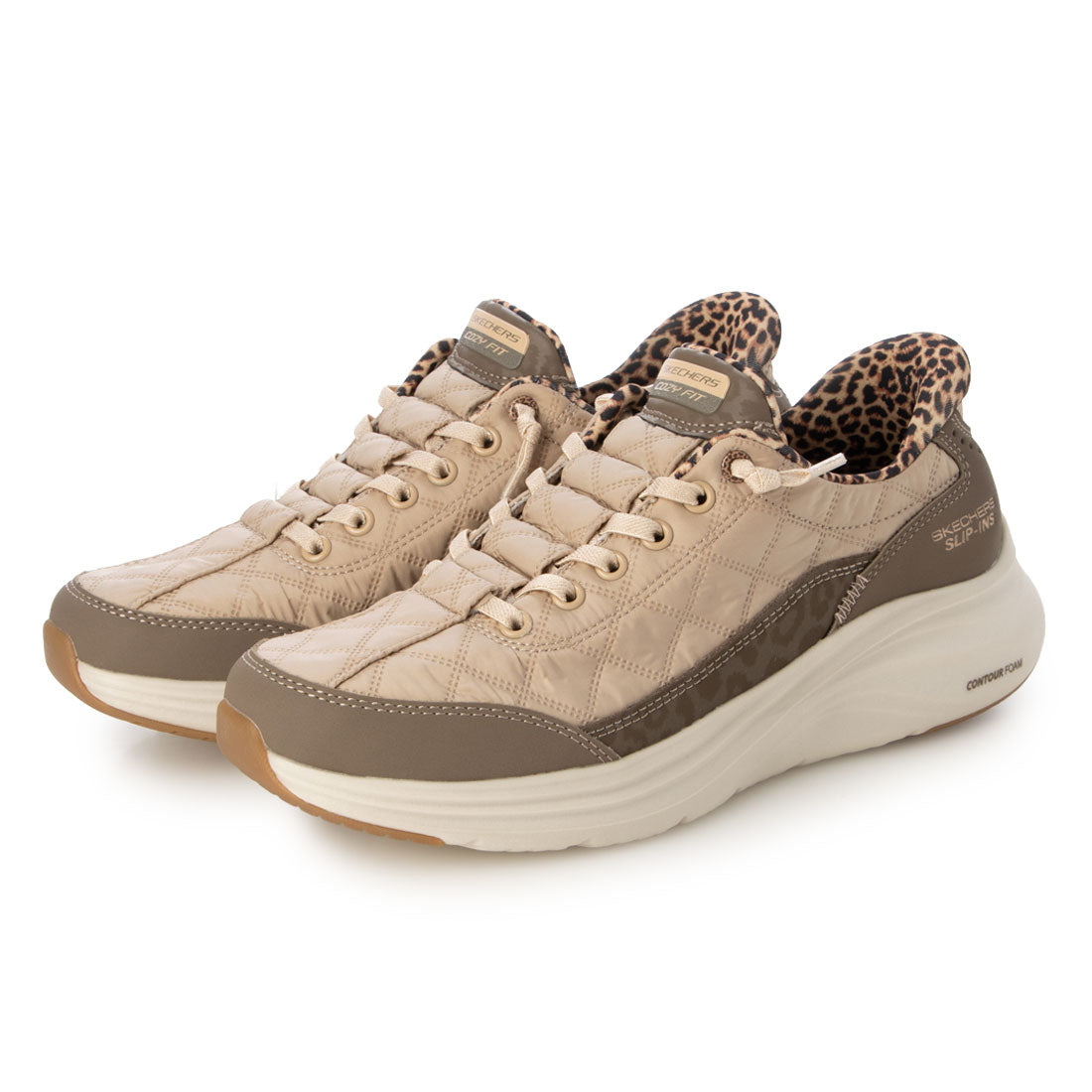 SKECHERS Slip-Ons for Women Slip-Ins Contour Foam Cozy Fit Leopard Dre