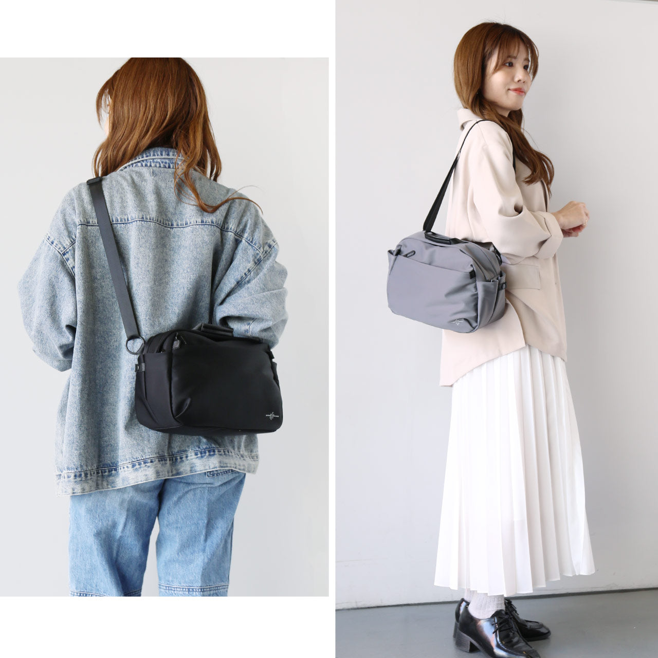 サンキョウショウカイ 三京商会 ショルダーバッグ ストレッチ ナイロン 軽量 (ブラック) ブラック