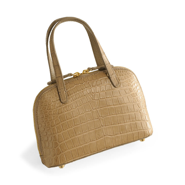 サンキョウショウカイ 三京商会 クロコダイルレザーミニハンドバッグ (ミンク) ミンク